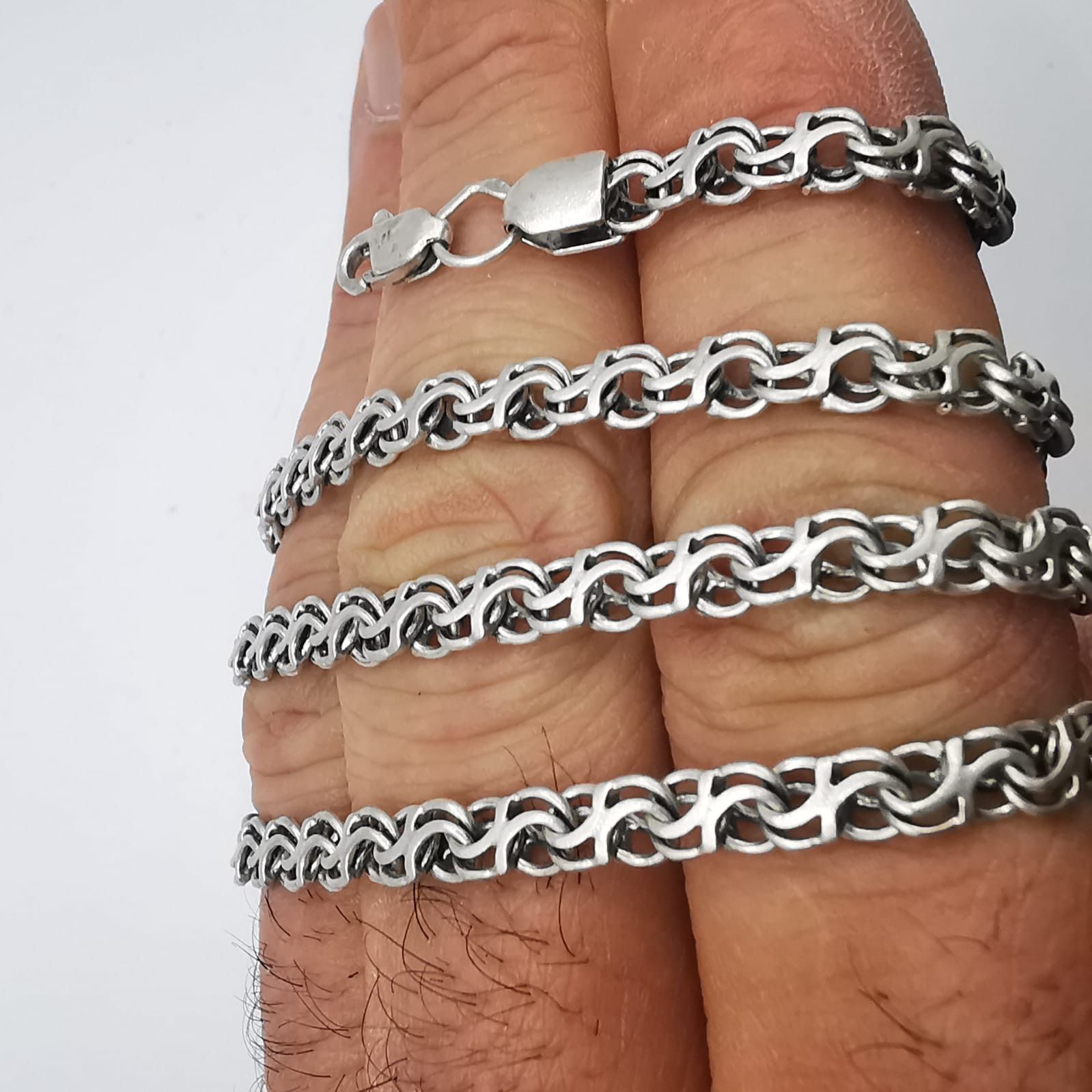 Sterling Silver Vintage Beautiful Jewelry Chain,925 Sterling Silver 18,46g Size ONE SIZE - 8 Thumbnail