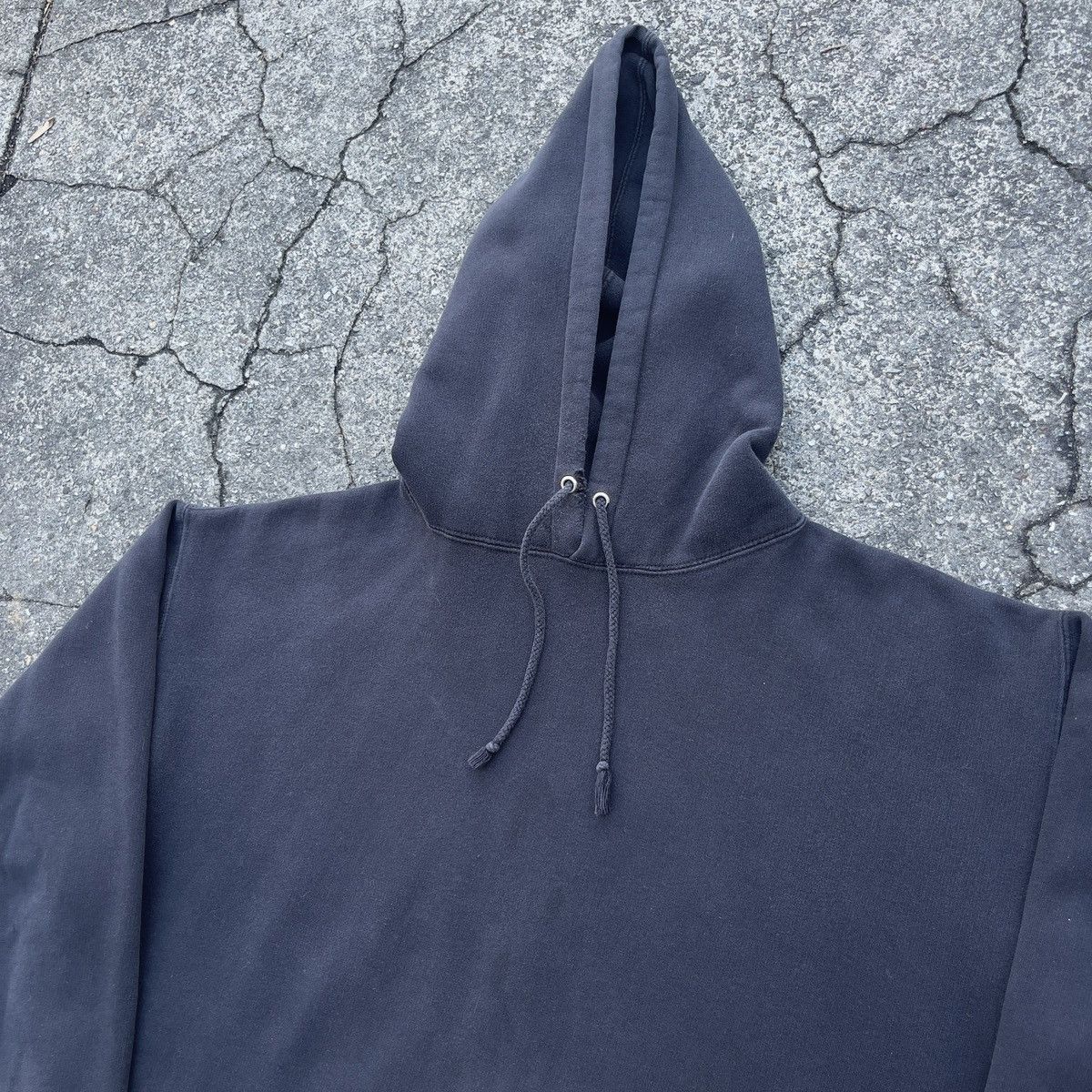 Alstyle × Vintage Vintage Thrashed 90s ALSTYLE Sun Faded Black Blank Hoodie Size US L / EU 52-54 / 3 - 2 Thumbnail