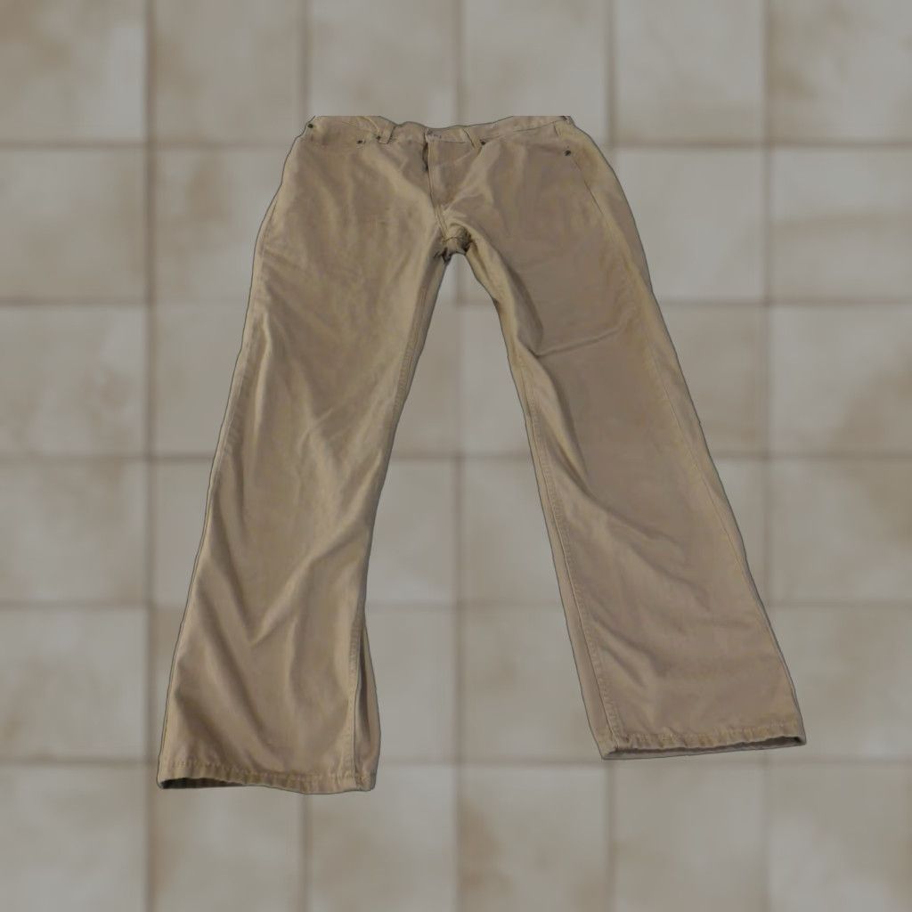 Levi's VINTAGE Levi's 505 Jeans Mens 36x32 Khaki Tan Straight Zip Fly Twill Regular Fit Size US 36 / EU 52 - 1 Thumbnail