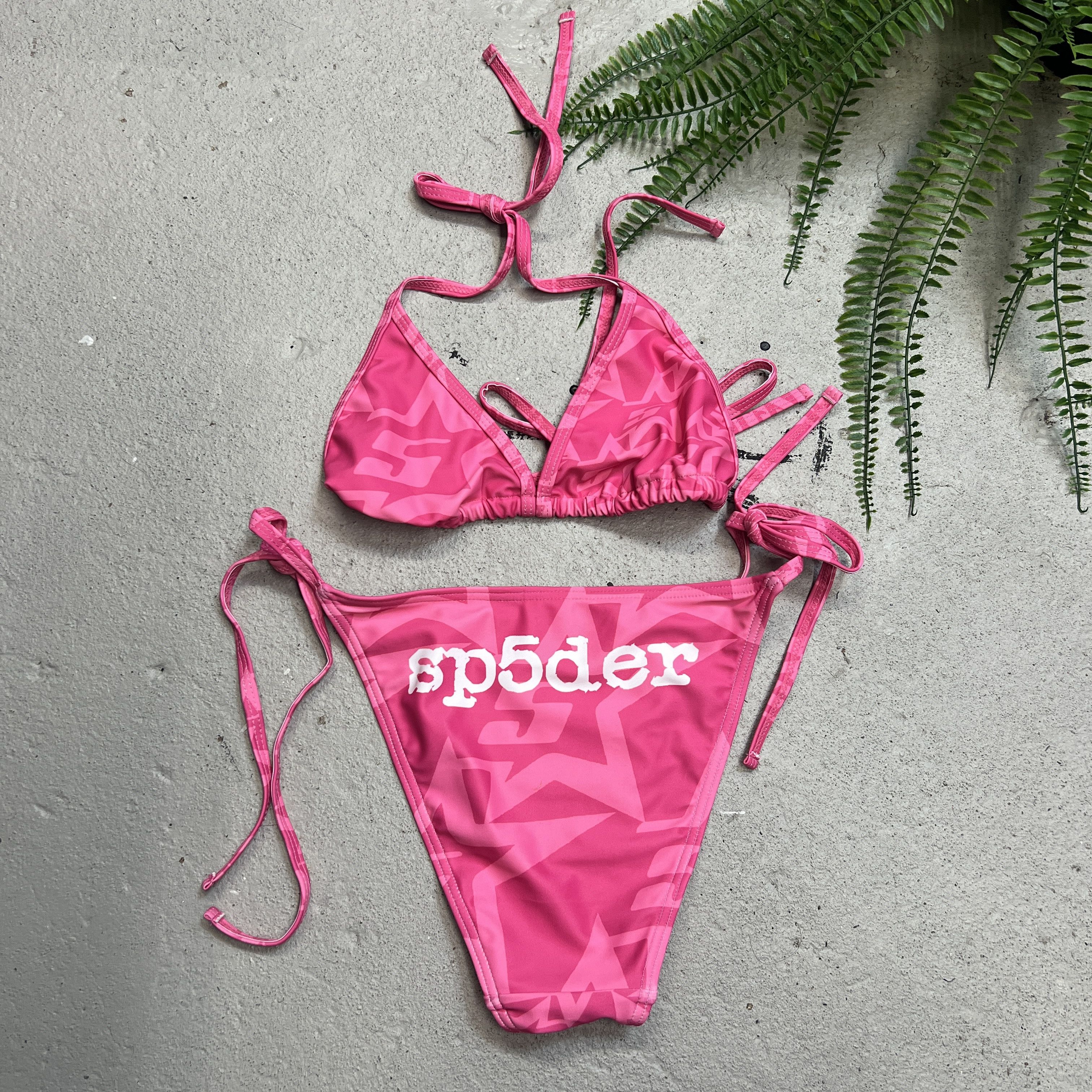 Sp5der Sp5der Pink 5 Star Bikini NWT Young Thug Size ONE SIZE - 1 Thumbnail