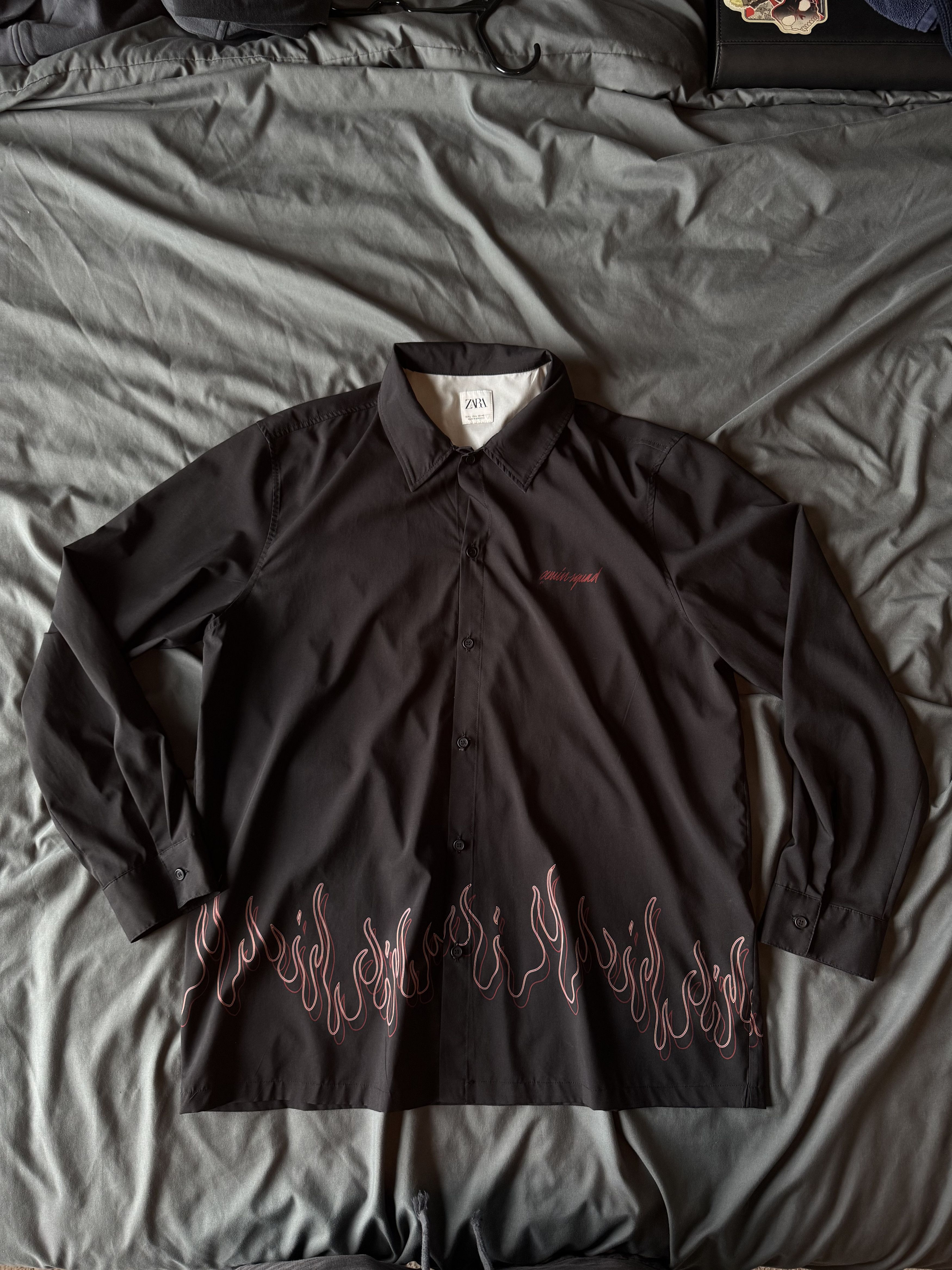 Zara Zara Flamin' Hot Shirt Size US L / EU 52-54 / 3 - 1 Thumbnail