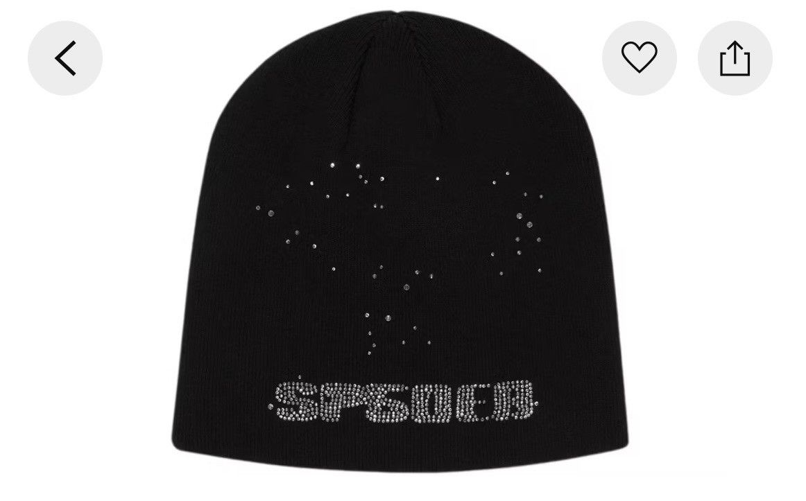Sp5der Sp5der Rhinestone Silk Beanie Size ONE SIZE - 2 Thumbnail
