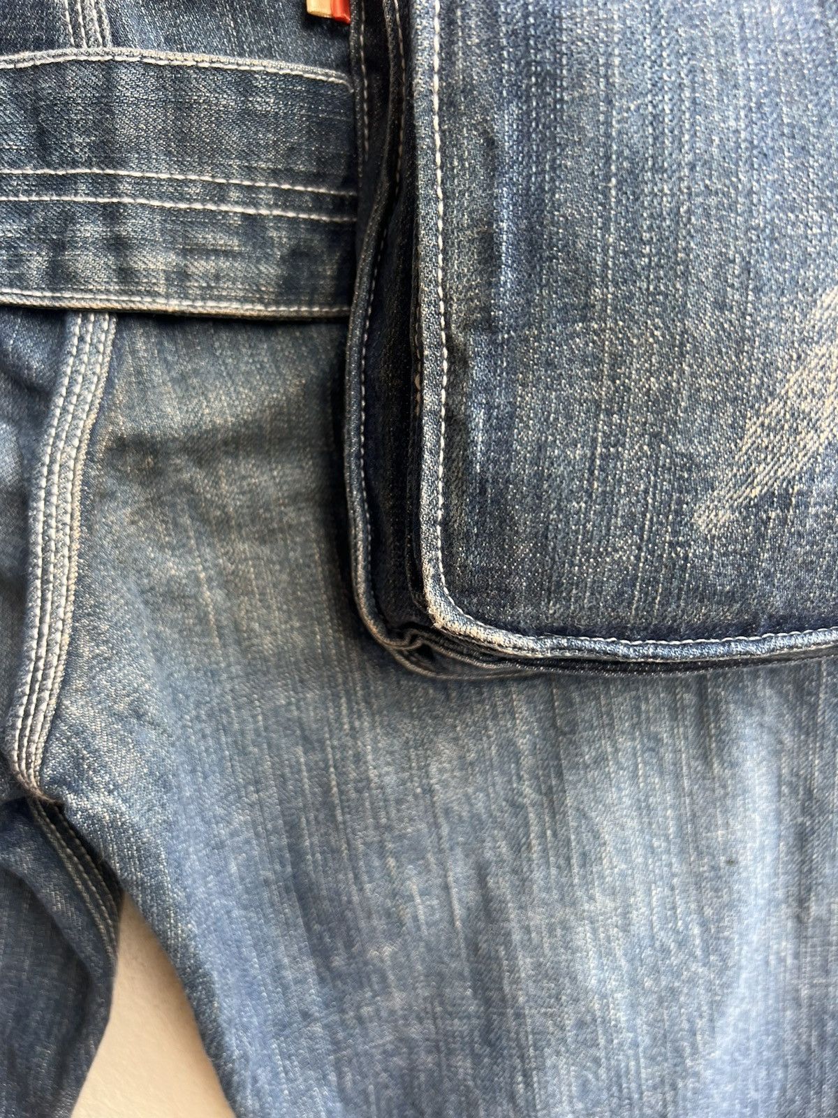 Vintage VTG REFER Japan Paint Splashed Distress Denim Cargo Jeans Size US 32 / EU 48 - 18 Thumbnail