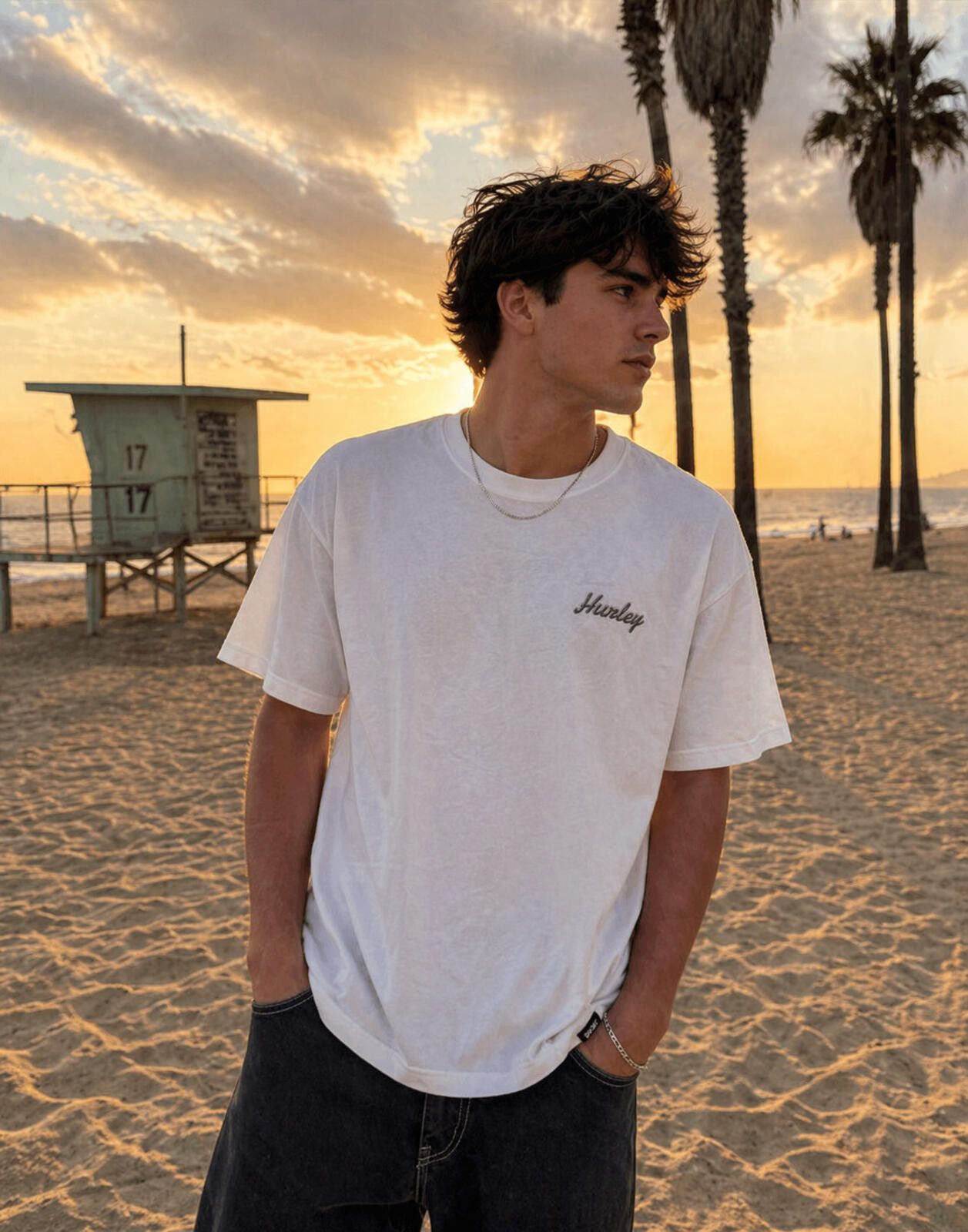 Hurley Hurley Palm T-Shirt XXL White Beach Surf Casual Streetwear Size US XXL / EU 58 / 5 - 1 Thumbnail