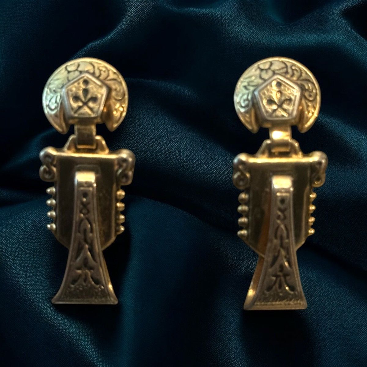 Vintage Vintage Victorian Etruscan Revival gold doorknocker earrings Size ONE SIZE - 2 Thumbnail