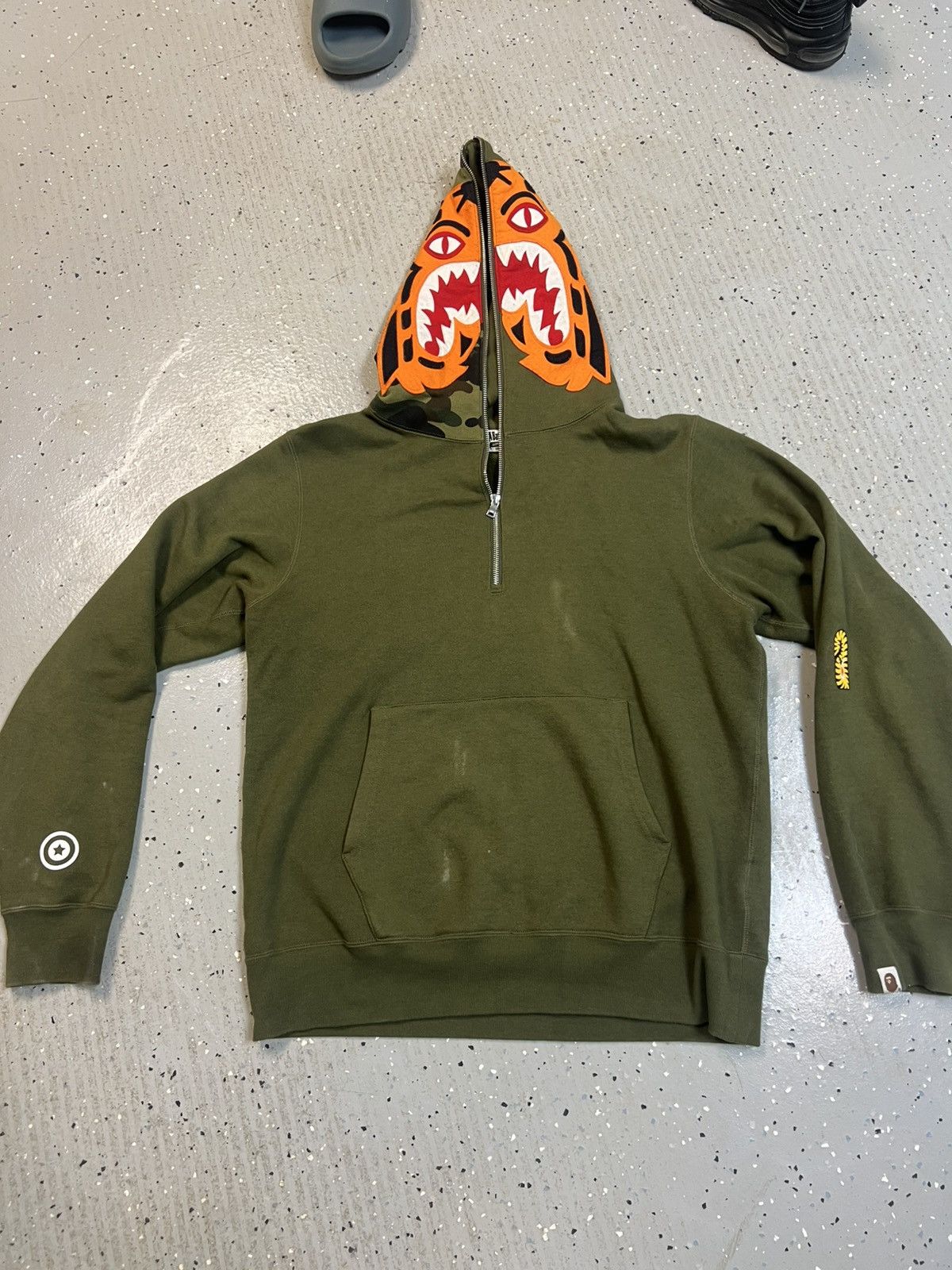 Bape Tiger Half Zip Pullover Hoodie Size US L / EU 52-54 / 3 - 1 Thumbnail