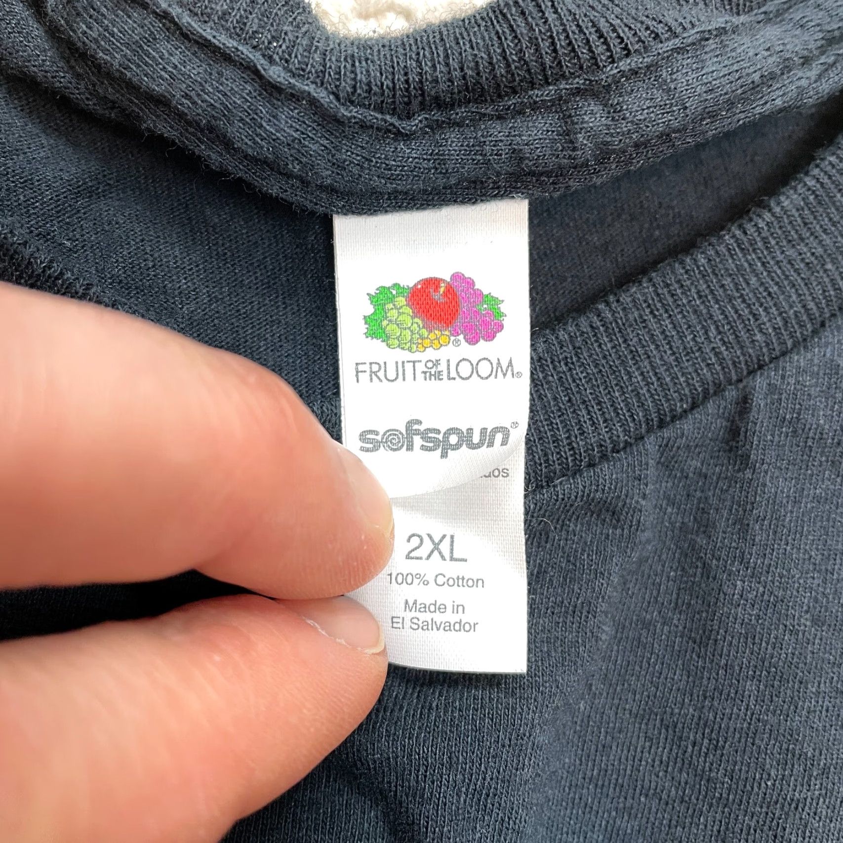 Fruit Of The Loom Fruit of the Loom Shirt Mens 2XL Black Cotton Adult Basic Long Sleeve Crew Tee Size US XXL / EU 58 / 5 - 2 Thumbnail