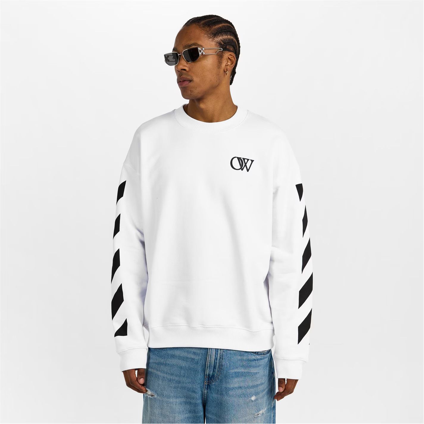 Off-White o1g2r1mq0226 Skate Crew Sweatshirt In White Size US XS / EU 42 / 0 - 3 Thumbnail