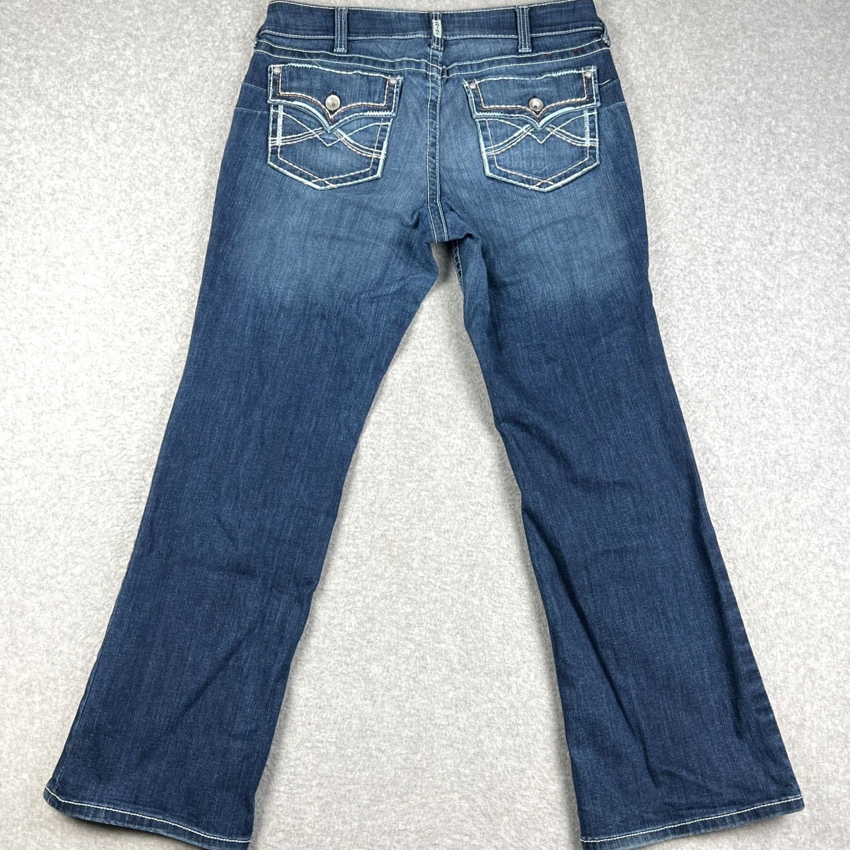 Ariat Ariat REAL Mid Rise Bootcut Jeans Stretch Denim Flap Pockets Blue 33x33 Women Western Size 24" / US 00 / IT 34 - 2 Thumbnail