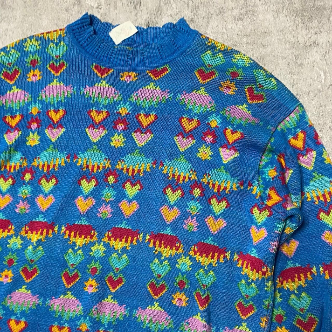 Other Blue multi-coloured vintage 90s sweater sweater #retroknit Size US M / EU 48-50 / 2 - 2 Thumbnail