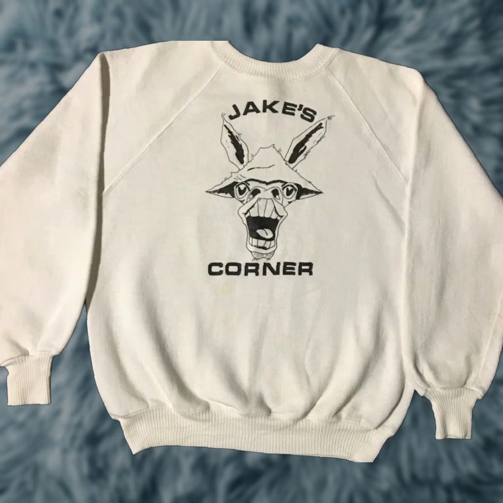 Vintage Vtg 80s Jakes Corner Bar Faded Sweatshirt XS Arizona Donkey Biker Grunge Beer 90 Hoodie Mens XS White 80s Grunge Bar California USA Vintage Shoes? Size US XS / EU 42 / 0 - 1 Thumbnail