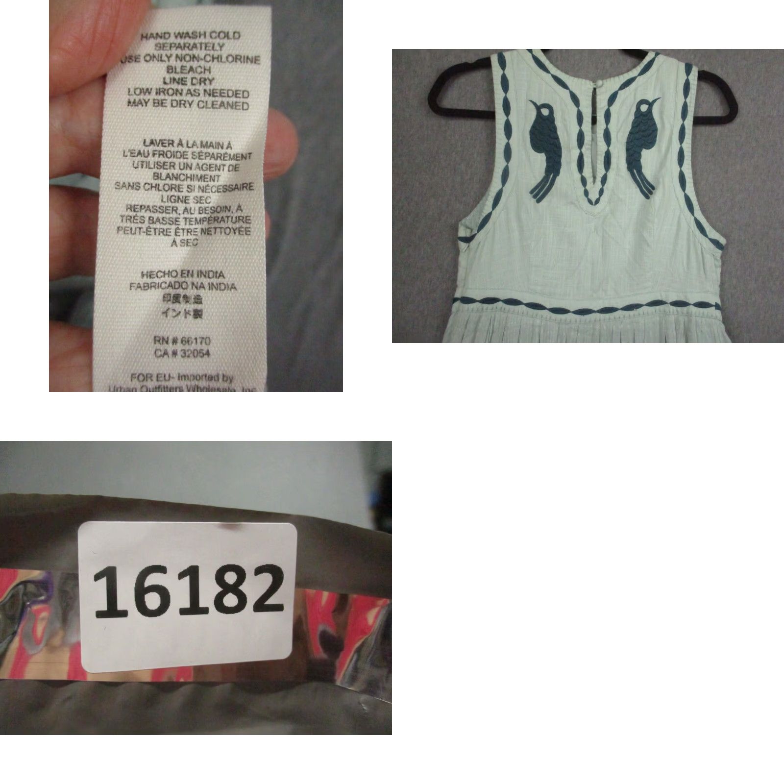Free People VINTAGE Free People Dress Sleeveless 8 Mint Green Flowers Birds A-Line Ladies Women Size M / US 6-8 / IT 42-44 - 9 Thumbnail