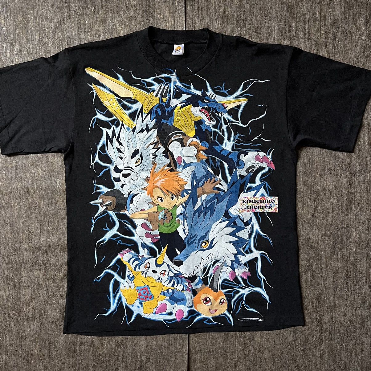 image of Digimon X Gabumon X Digital Monster X Anime Tshirt X in Black, Men's (Size XL)