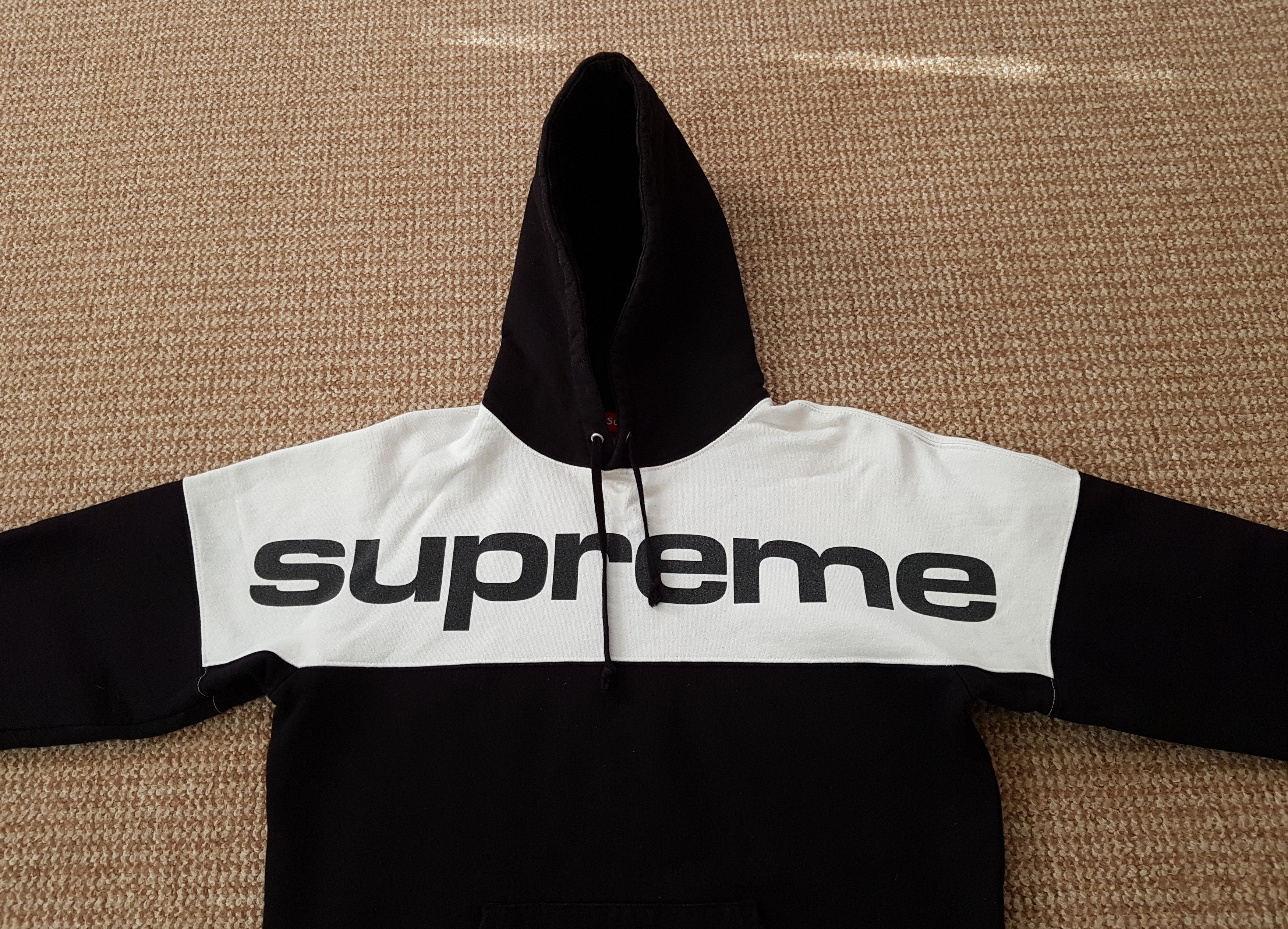 Supreme Supreme Black Blocked Hooded Sweatshirt FW17 Hoodie Size US M / EU 48-50 / 2 - 7 Thumbnail