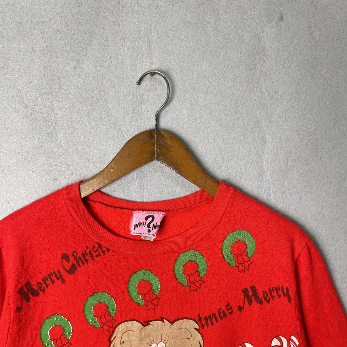Vintage Vintage 1989 Merry Christmas Bear Sweatshirt Size US L / EU 52-54 / 3 - 2 Thumbnail