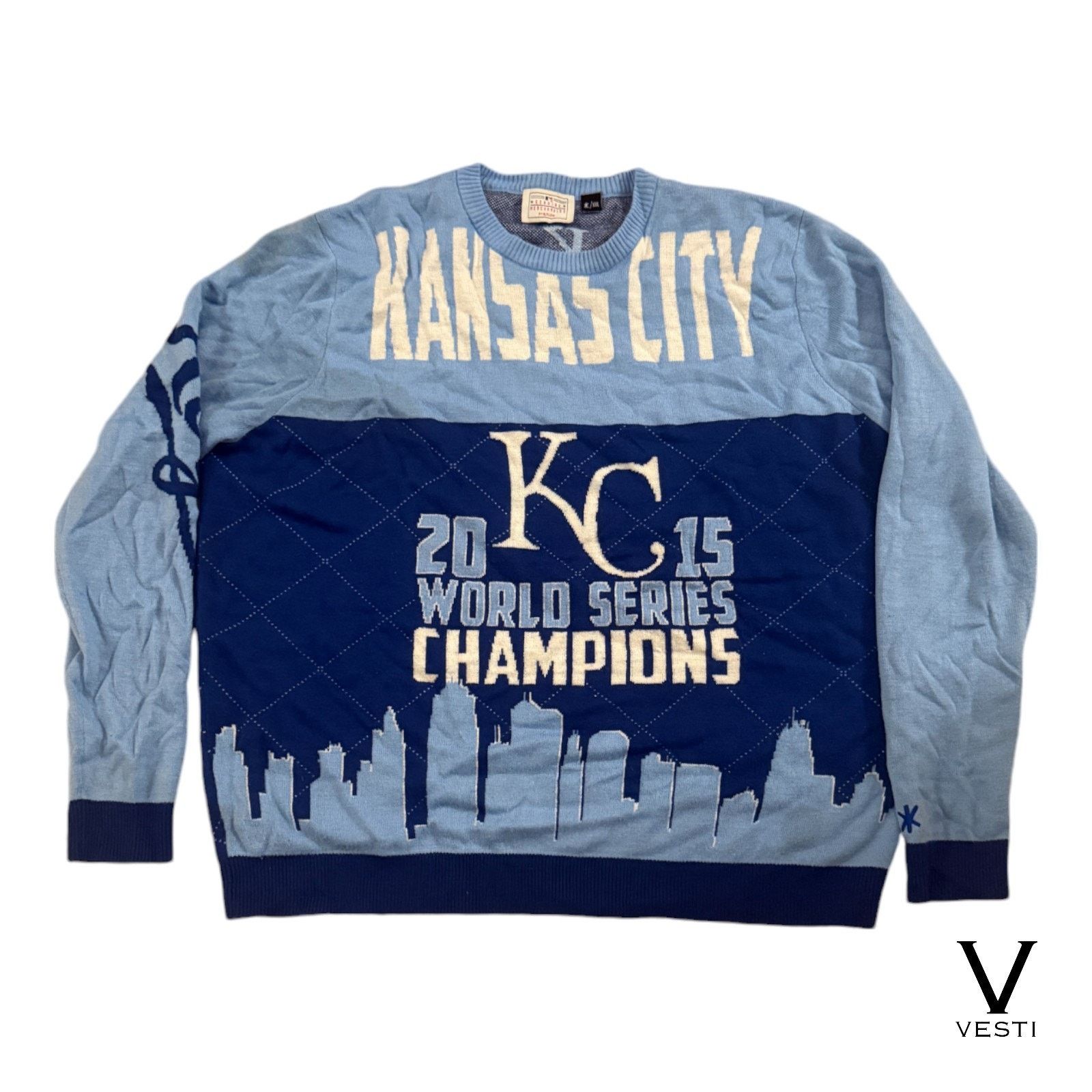 Kansas City Champions Sweater Mens 2XL Klew Light BlueRoyals