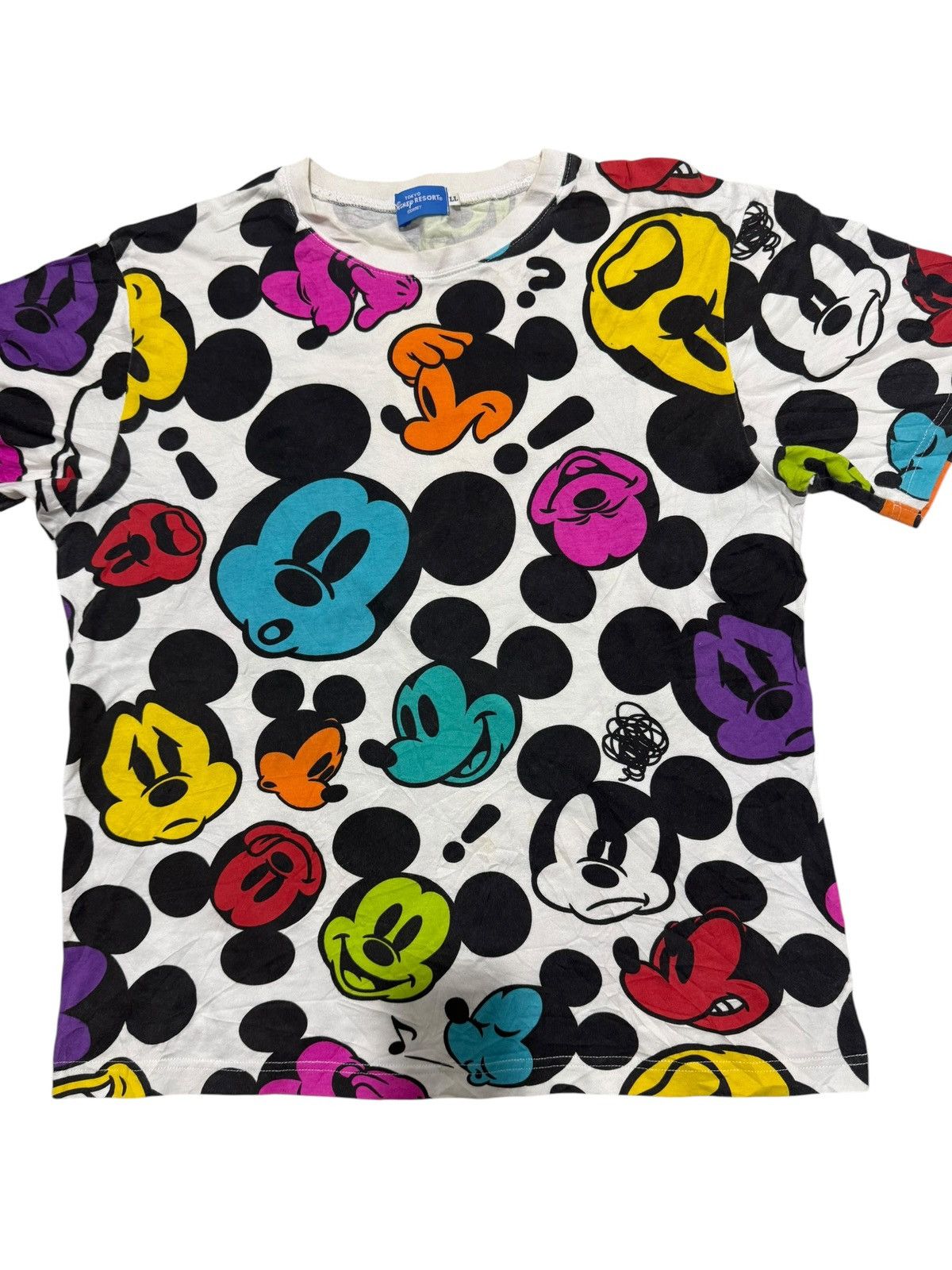 Mickey Mouse Vintage Disney Mickey Head Chaos Over Print T-Shirt Y2K Size US L / EU 52-54 / 3 - 3 Thumbnail