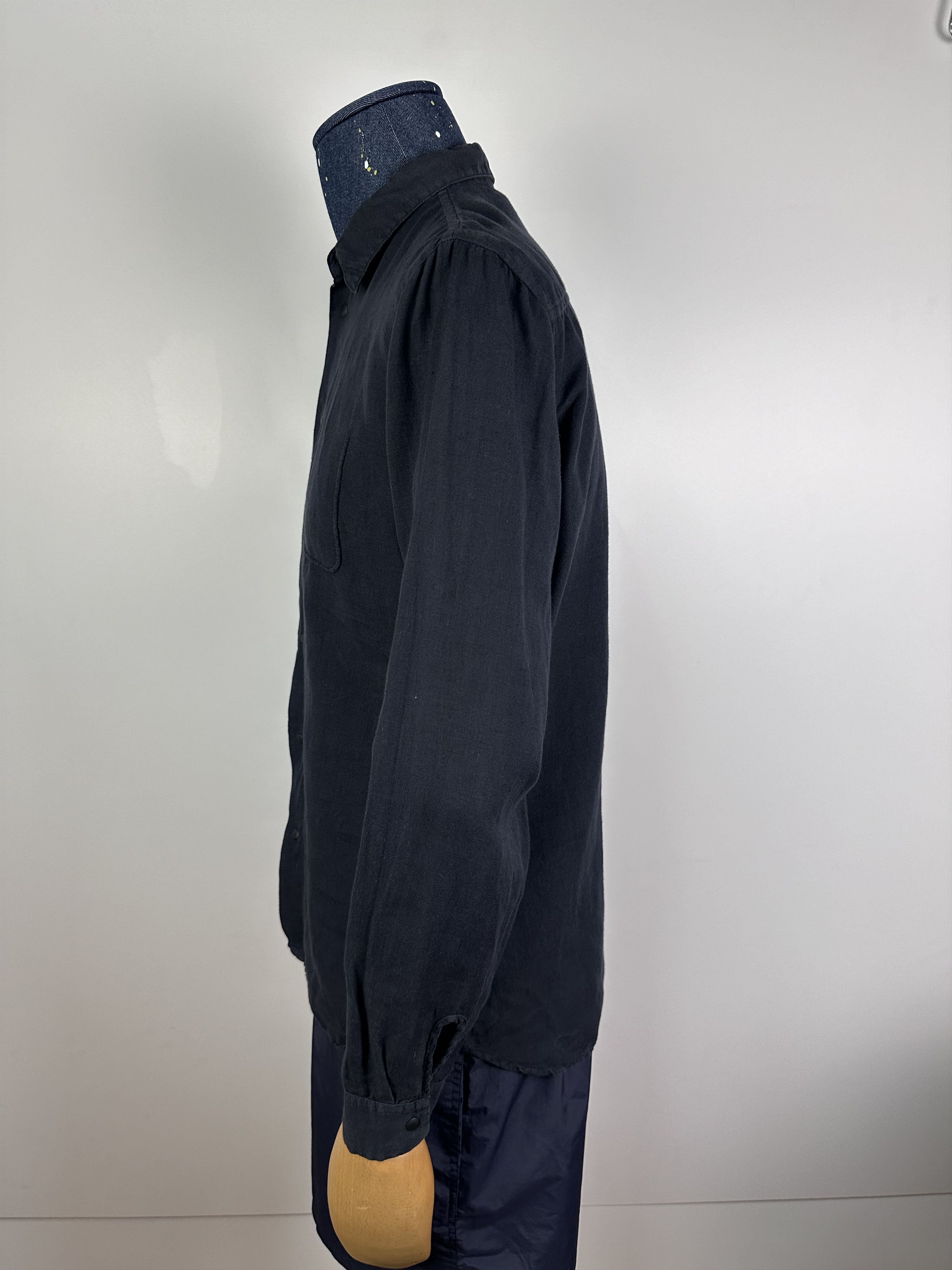 Folk Folk Linen Shir Long Sleeve Men's Size 2 Black Size 40S - 5 Thumbnail
