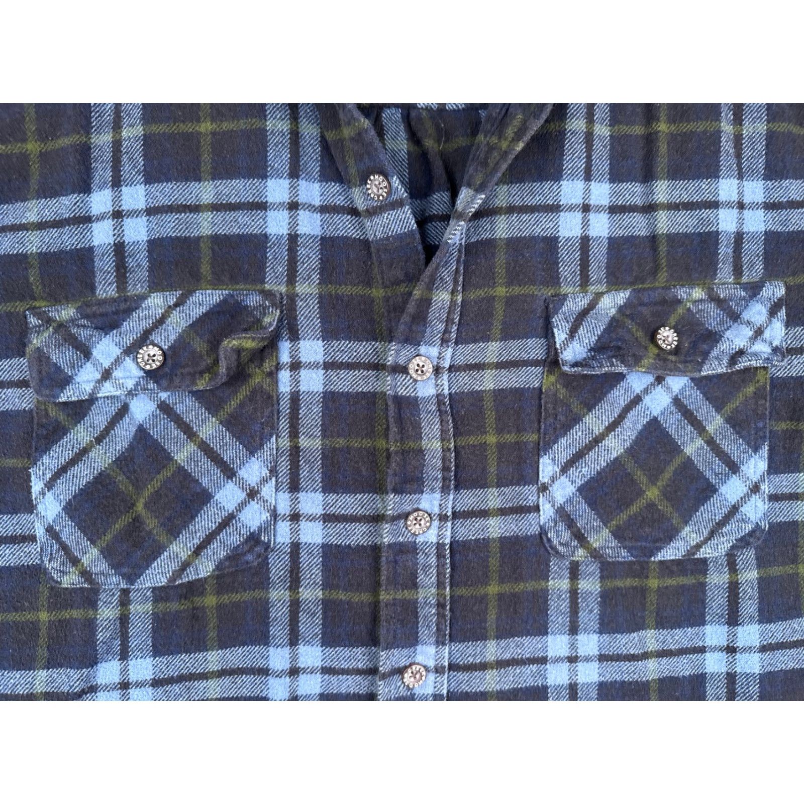 Vintage Moose Creek Shirt Men LT Blue Green Flannel Plaid Button Up 100% Cotton Casual Workwear Pocketed Vintage No Size US L / EU 52-54 / 3 - 6 Thumbnail
