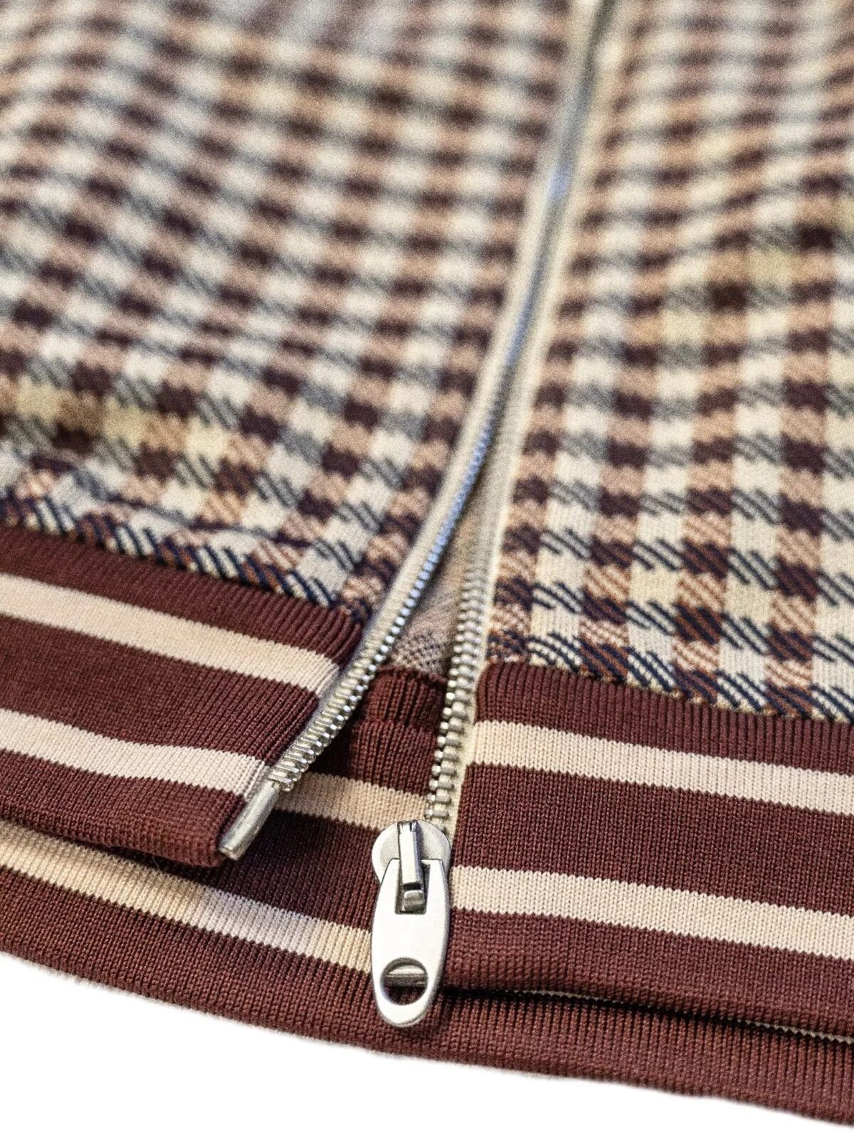 Gucci GUCCI Satin Brown Red Jacquard Track Suite Jacket Bomber Size US S / EU 44-46 / 1 - 5 Thumbnail