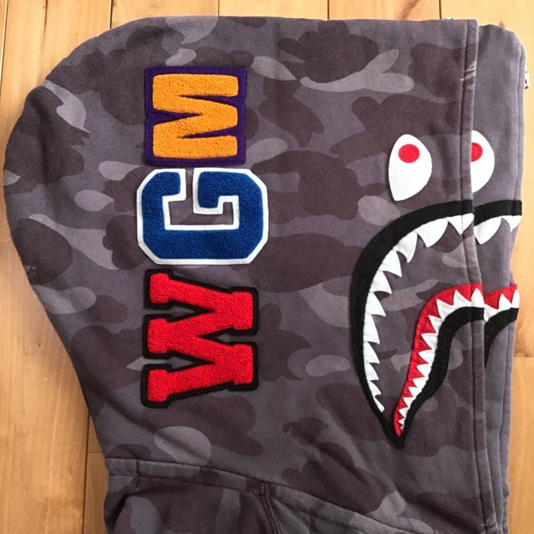Bape BAPE Color Camo Double Shark full zip hoodie Burgundy APE Size US XXL / EU 58 / 5 - 4 Thumbnail