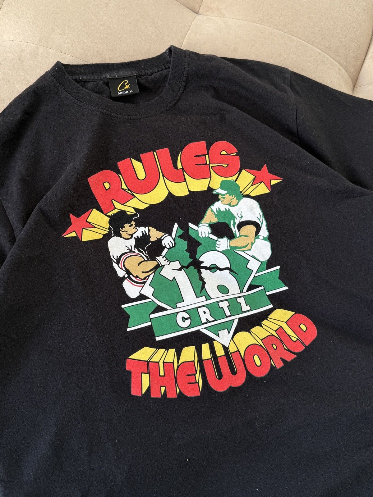 Corteiz Corteiz RTW "Rules The World" Baseball Graphic T-Shirt Black Size US M / EU 48-50 / 2 - 3 Thumbnail