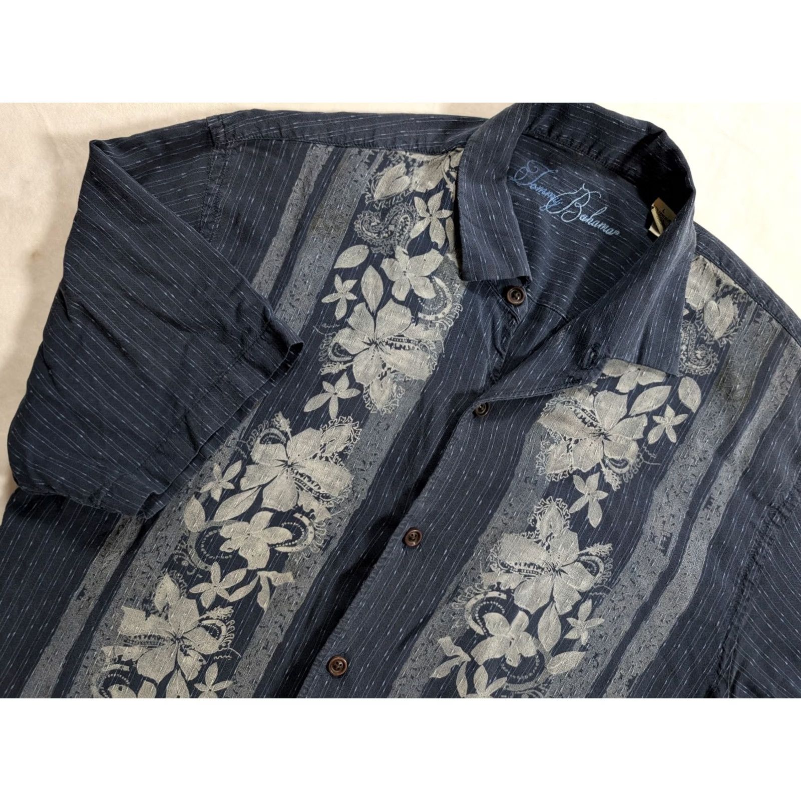 Tommy Bahama Tommy Bahama Shirt Floral Hawaiian Tencel Lyocell Cotton Blue Large Summer Size US L / EU 52-54 / 3 - 2 Thumbnail