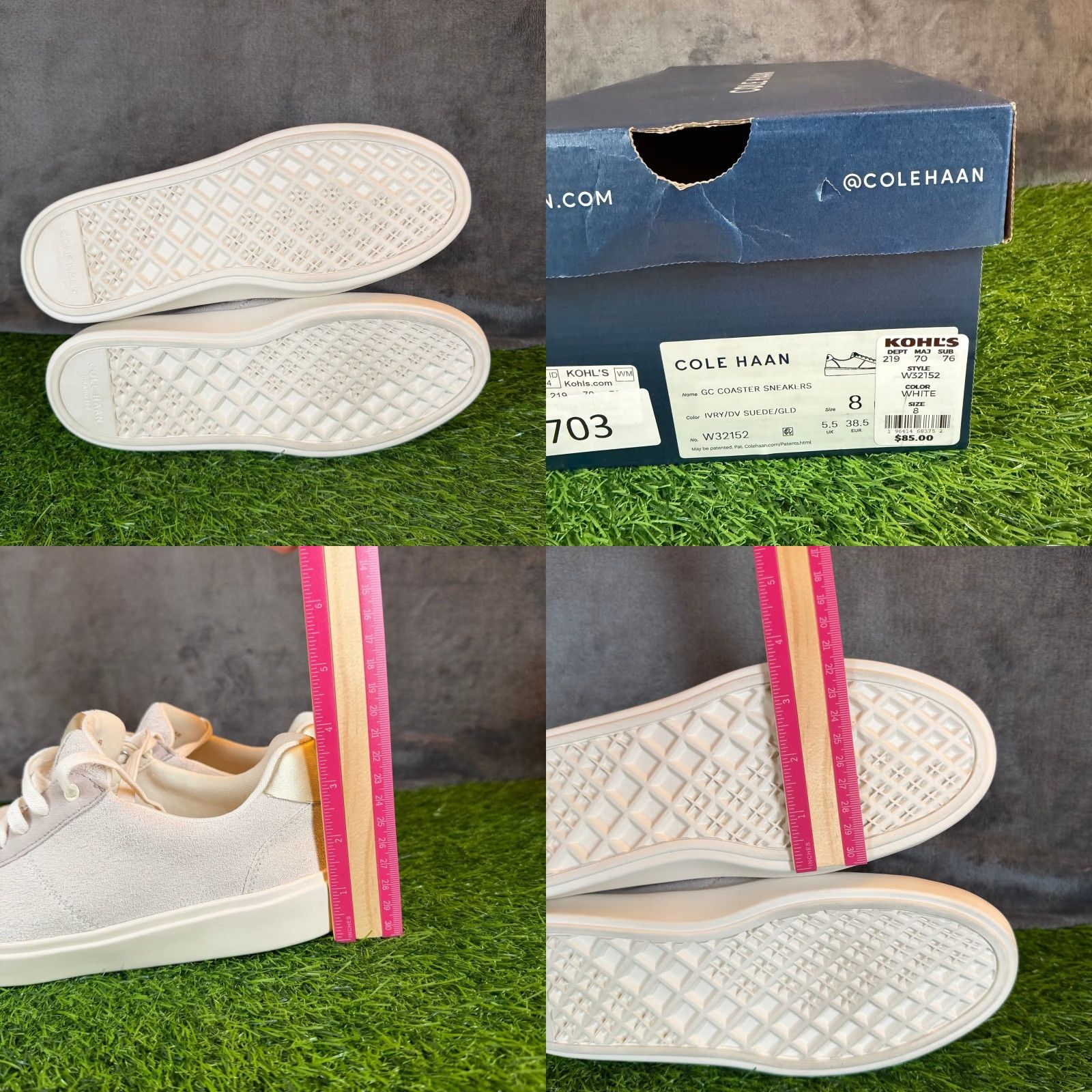 Cole Haan VINTAGE Cole Haan GC Coaster Sneakers Ivory Suede Gold Women's Size 8 W32152 NEW Size US 6 / IT 36 - 8 Thumbnail