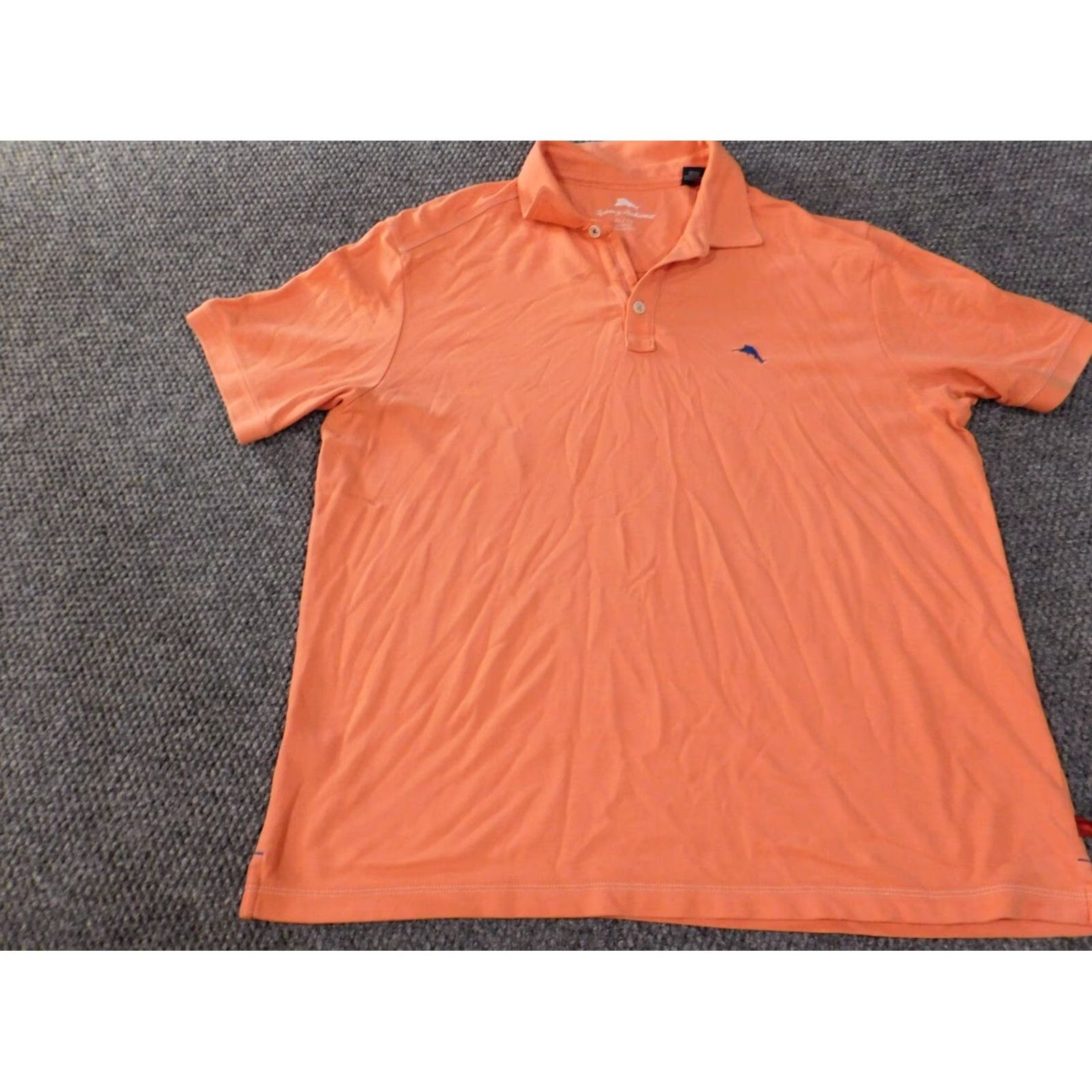 Tommy Bahama Tommy Bahama Polo Shirt XL Mens Orange Short Sleeve Button Up Knit Cotton Polyester Classic Check Logo Breathable Vintage No Size US XL / EU 56 / 4 - 3 Thumbnail