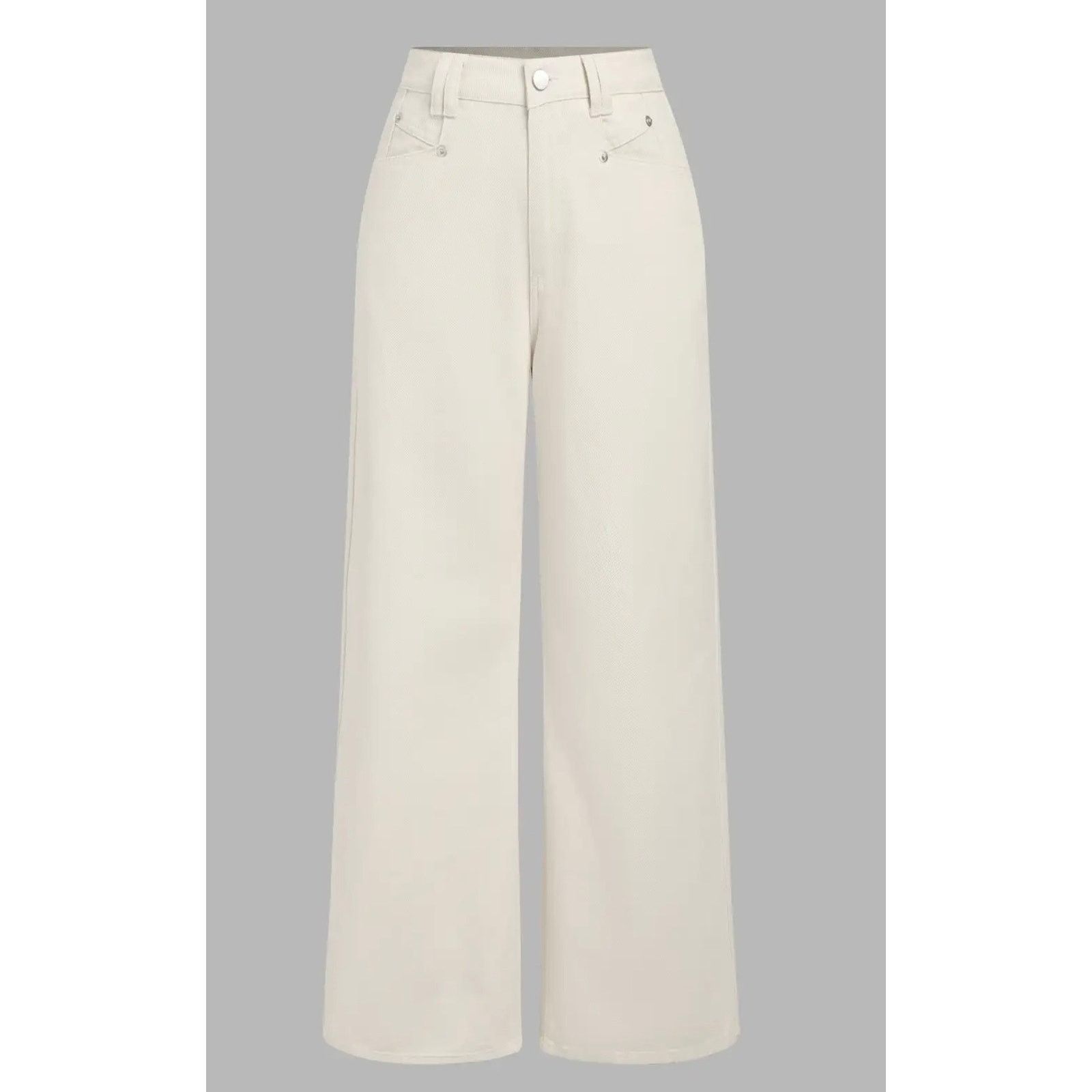 Cider Cider Women’s Small White Denim High Waist Wide Leg Jeans Size 28" / US 6 / IT 42 - 2 Thumbnail