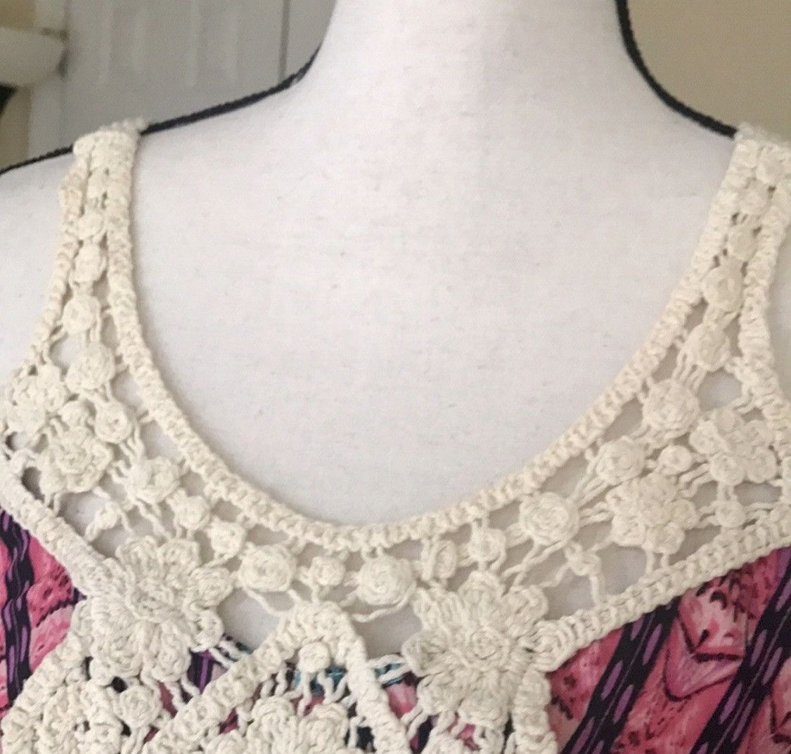 Other VINTAGE CROCHET EMBROIDERED RACERBACK TANK TOP Size M / US 6-8 / IT 42-44 - 4 Thumbnail
