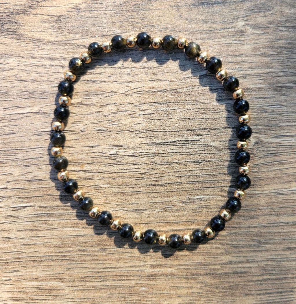 Handmade Natural Gemstone 4mm Dainty Beaded Bracelets Size ONE SIZE - 14 Thumbnail