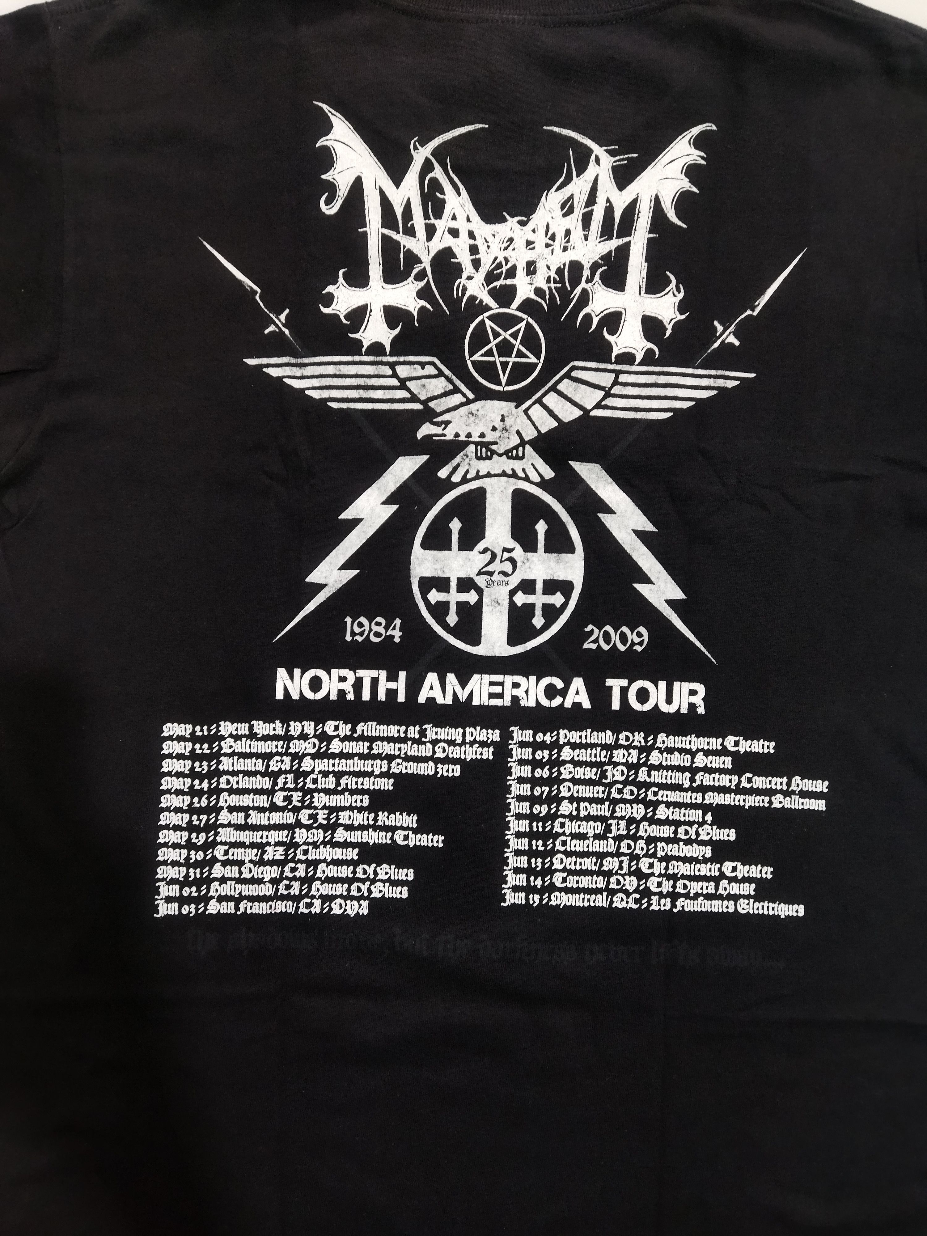 Band Tees MAYHEM North America tour 2009 Size US M / EU 48-50 / 2 - 4 Thumbnail