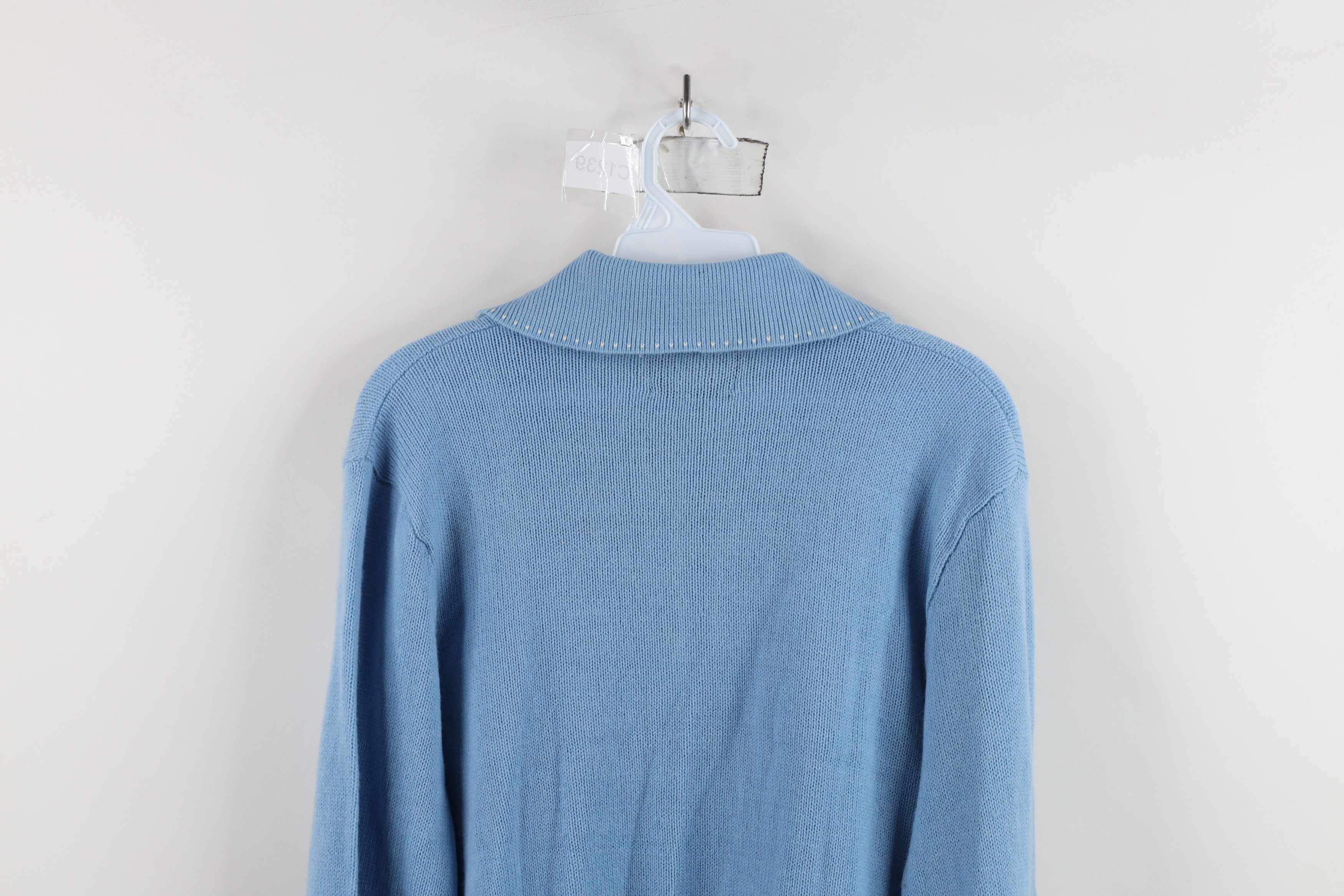 Vintage Vintage 70s Streetwear Knit Sweater Carolina Blue Acrylic Size US M / EU 48-50 / 2 - 12 Thumbnail