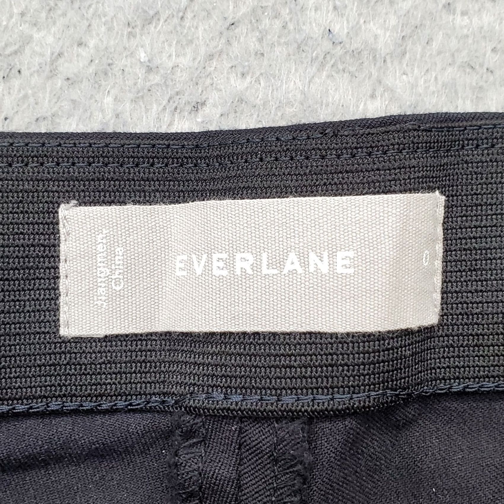 Everlane Everlane Ankle Pants Womens Size 0 Black Business Stretch Side Zip Straight Leg Size 25" / US 0 / IT 36 - 7 Thumbnail