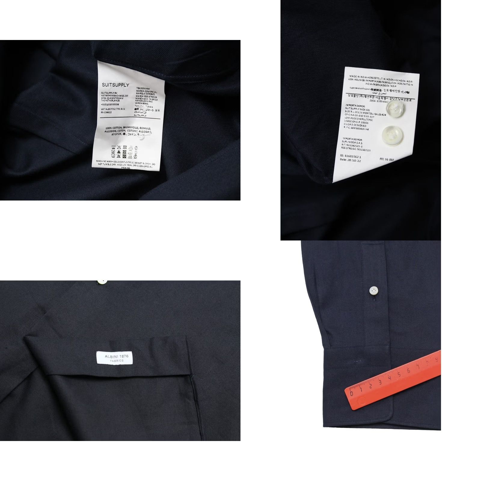 Suitsupply Suitsupply Extra Slim Formal Shirt Men's 3XL Button Down Neck Blue Shirt Size 48R - 8 Thumbnail