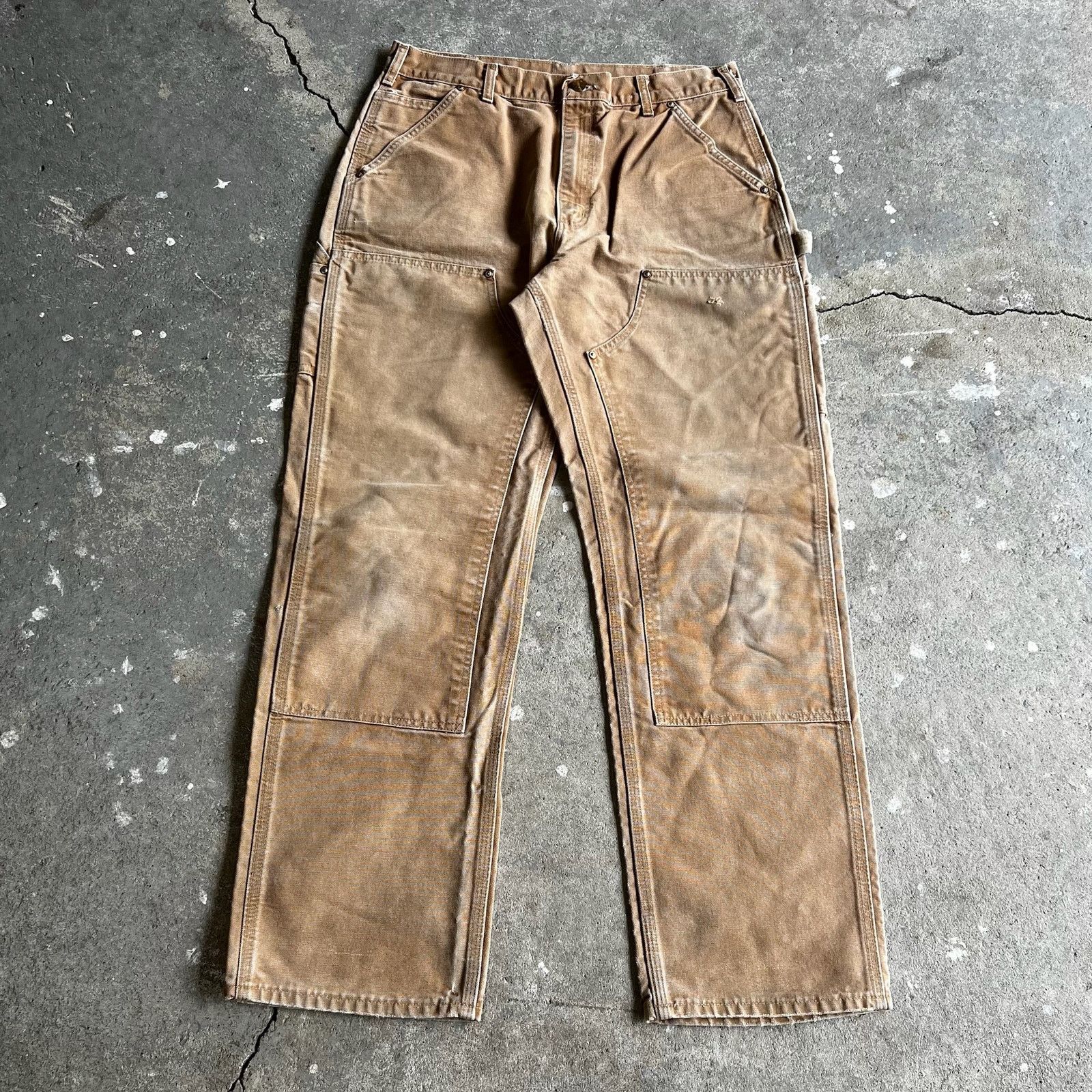 Carhartt × Vintage Carhartt brown double knee work wear carpenter pants Size US 31 - 1 Thumbnail