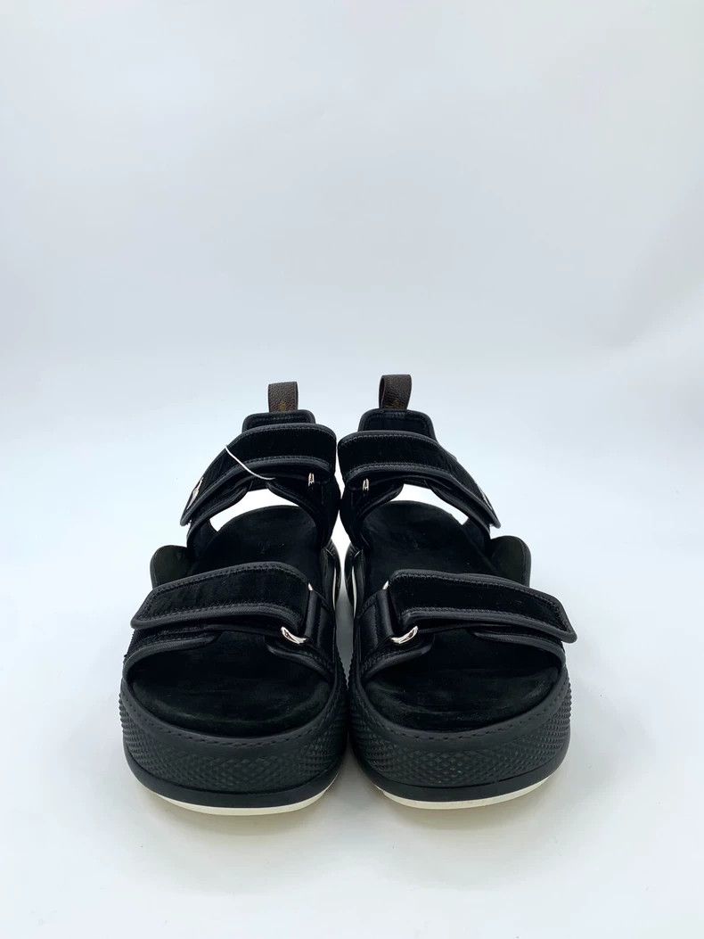 Louis Vuitton Louis Vuitton Black suede platform sandals Size US 5.5 / EU 38 - 3 Thumbnail