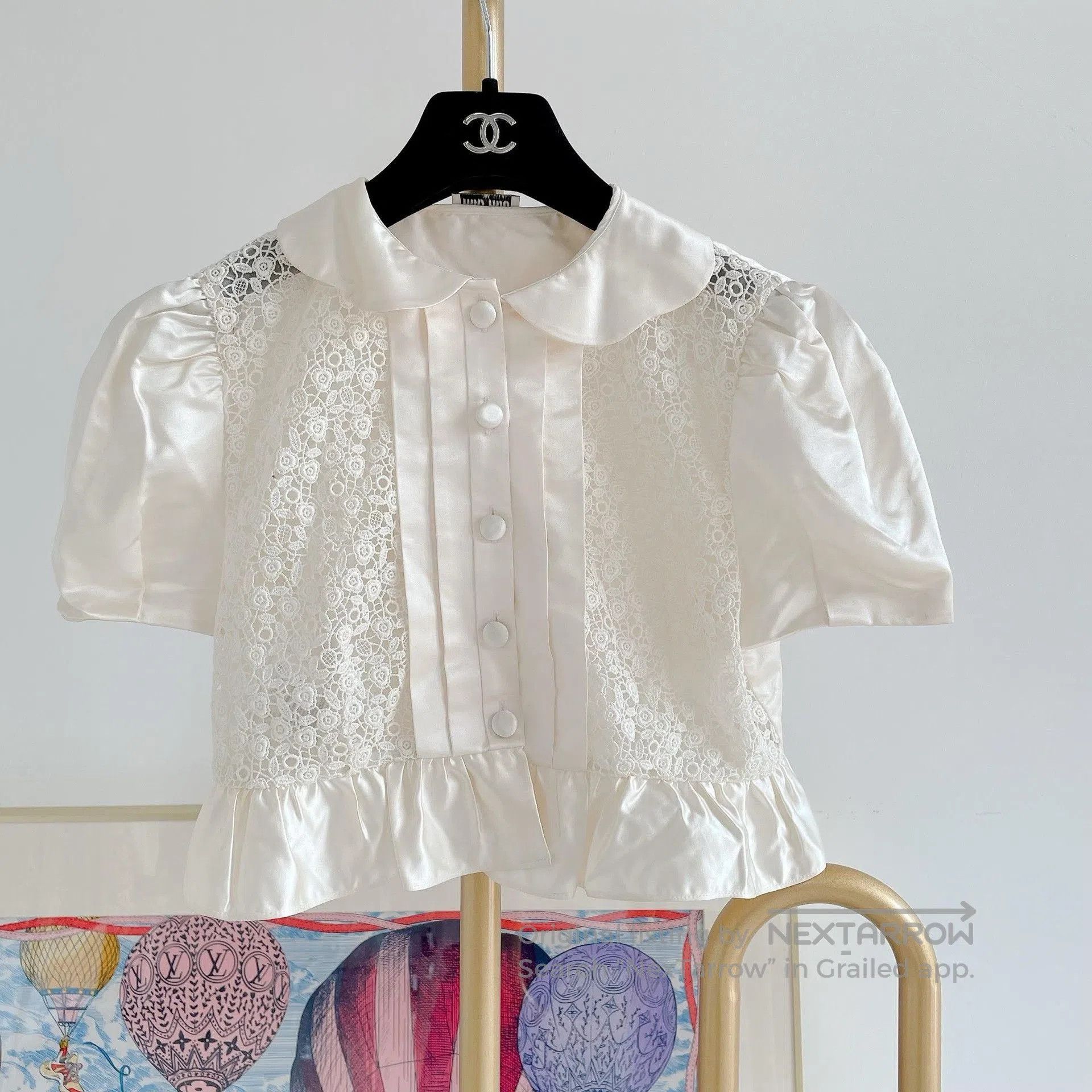 Miu Miu Miu Miu White Silk Top. Size XS / US 0-2 / IT 36-38 - 1 Thumbnail