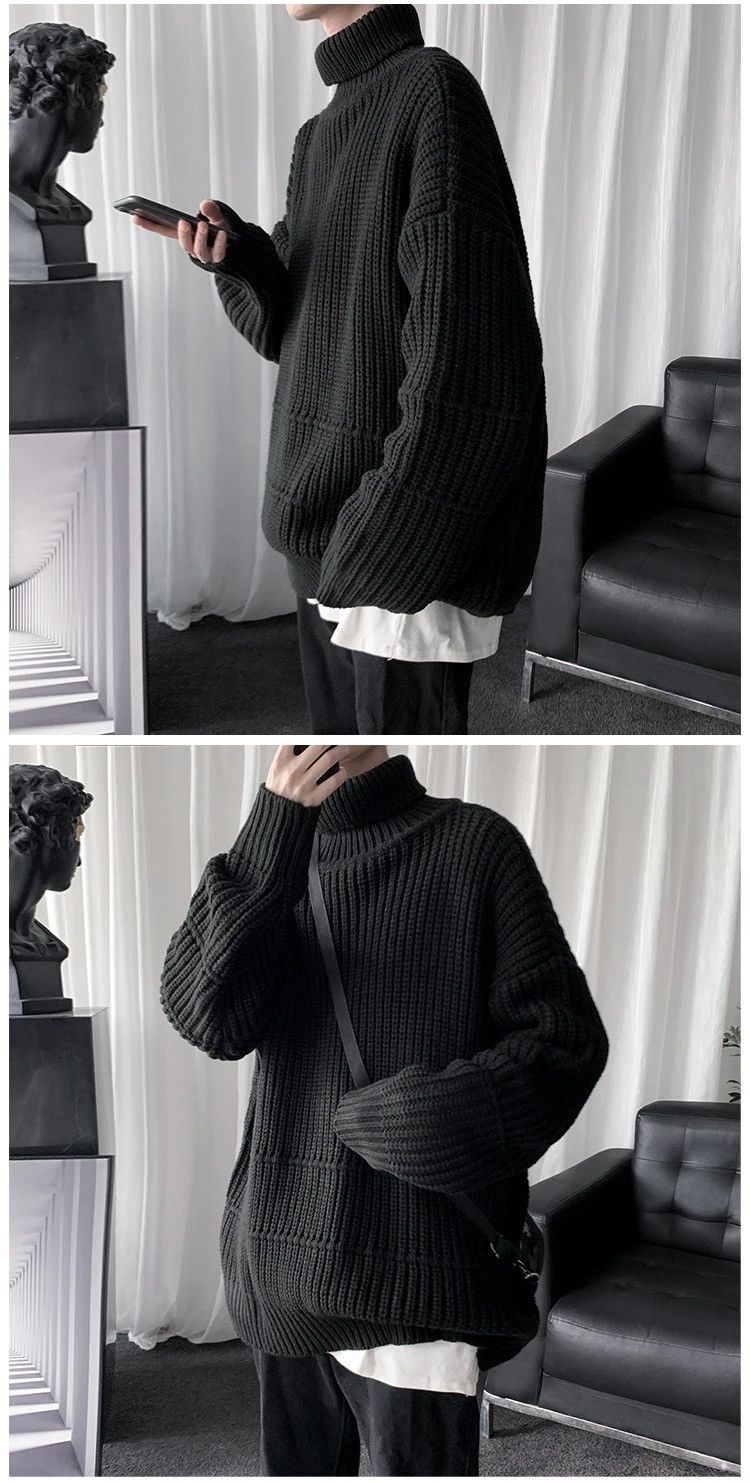 Japanese Brand × Vintage Turtle Neck - Style Streetwear Knitted Sweatshirt Size US XXL / EU 58 / 5 - 2 Thumbnail