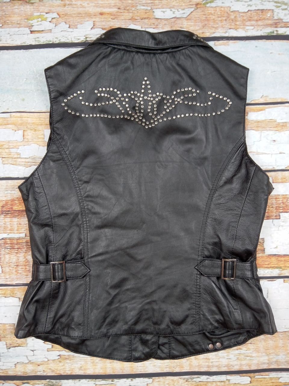 Stars & Stripes Stars & Stipes Women Leather Moto Biker Vest Size XL / US 12-14 / IT 48-50 - 2 Thumbnail