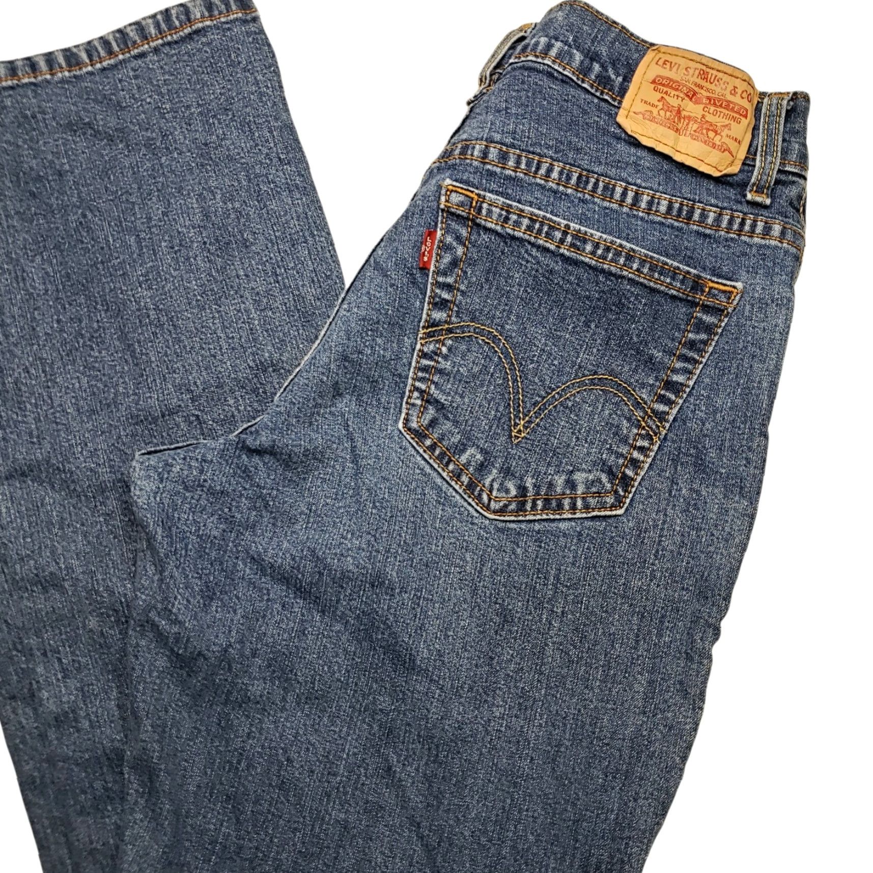 Denime Levis Relaxed Boot Cut Denim Jeans 10M Women Regular 550 Blue Cotton Blend Inseam 31 in Size 10M Size 32" / US 10 / IT 46 - 3 Thumbnail