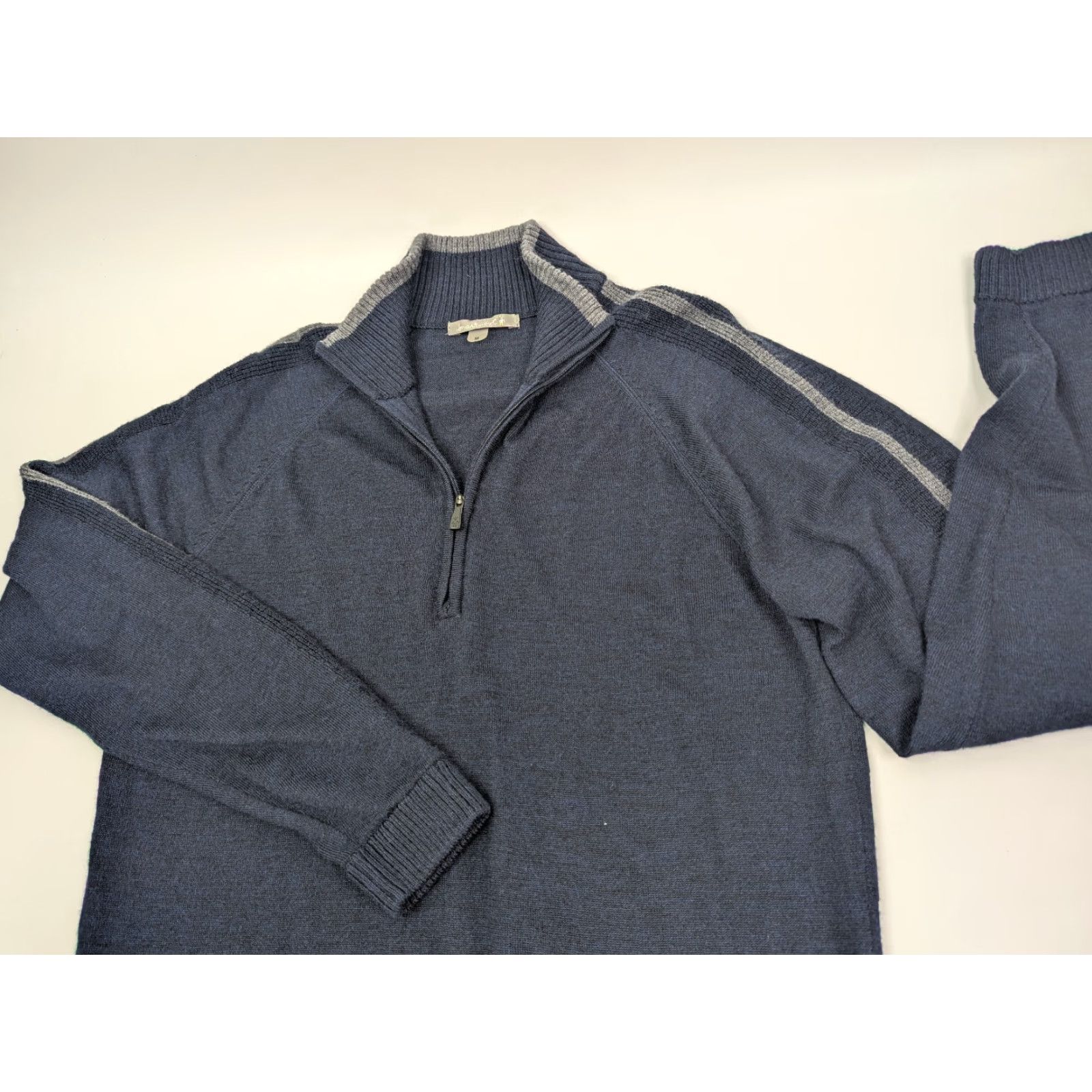 Smartwool Smartwool Merino Blend Quarter Zip Pullover Mock Neck Navy Blue Men’s Medium Size US M / EU 48-50 / 2 - 2 Thumbnail