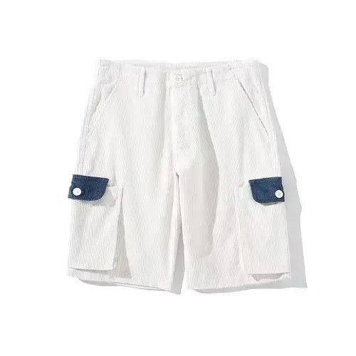 20SS Indigo Union Japan White Corduroy Patchwork Shorts