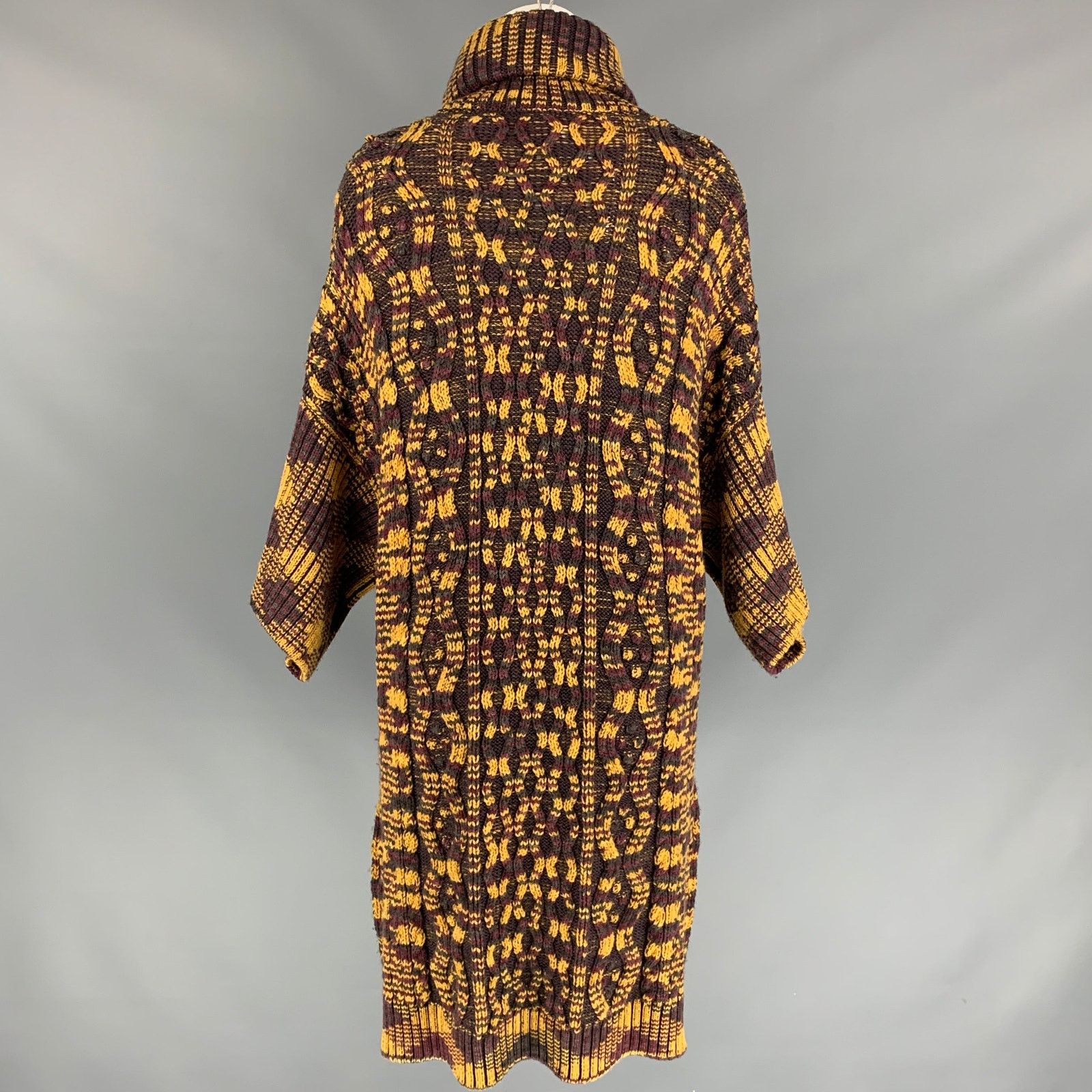Other Gold & Purple Knitted Wool Oversized Turtleneck Sweater Size M / US 6-8 / IT 42-44 - 4 Thumbnail