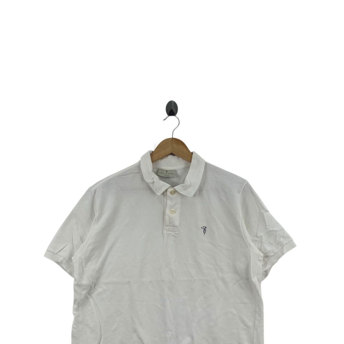 Trussardi Vintage TRUSSARDI ITALY Embroidered Logo Polo Tee Shirt Top Size M / US 6-8 / IT 42-44 - 2 Thumbnail