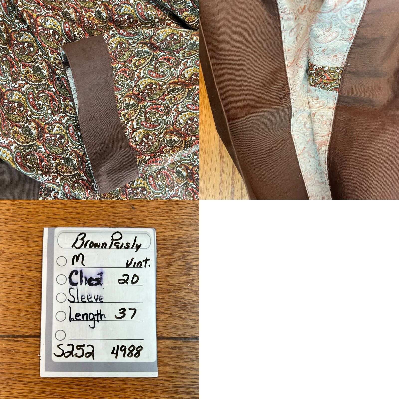 Vintage VINTAGE Womens Dress Size Medium Brown Paisley 3/4 Sleeves Crew Neck Sheath Womens Size M / US 6-8 / IT 42-44 - 8 Thumbnail