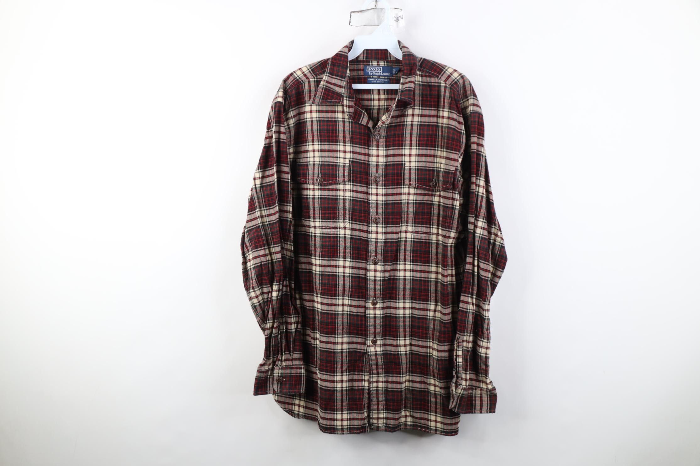 Polo Ralph Lauren Vintage 90s Ralph Lauren Flannel Button Shirt Plaid Size US M / EU 48-50 / 2 - 1 Thumbnail
