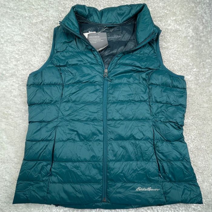 Eddie Bauer Eddie Bauer Vest Womens Large Green Jacket Puffer 650 Down