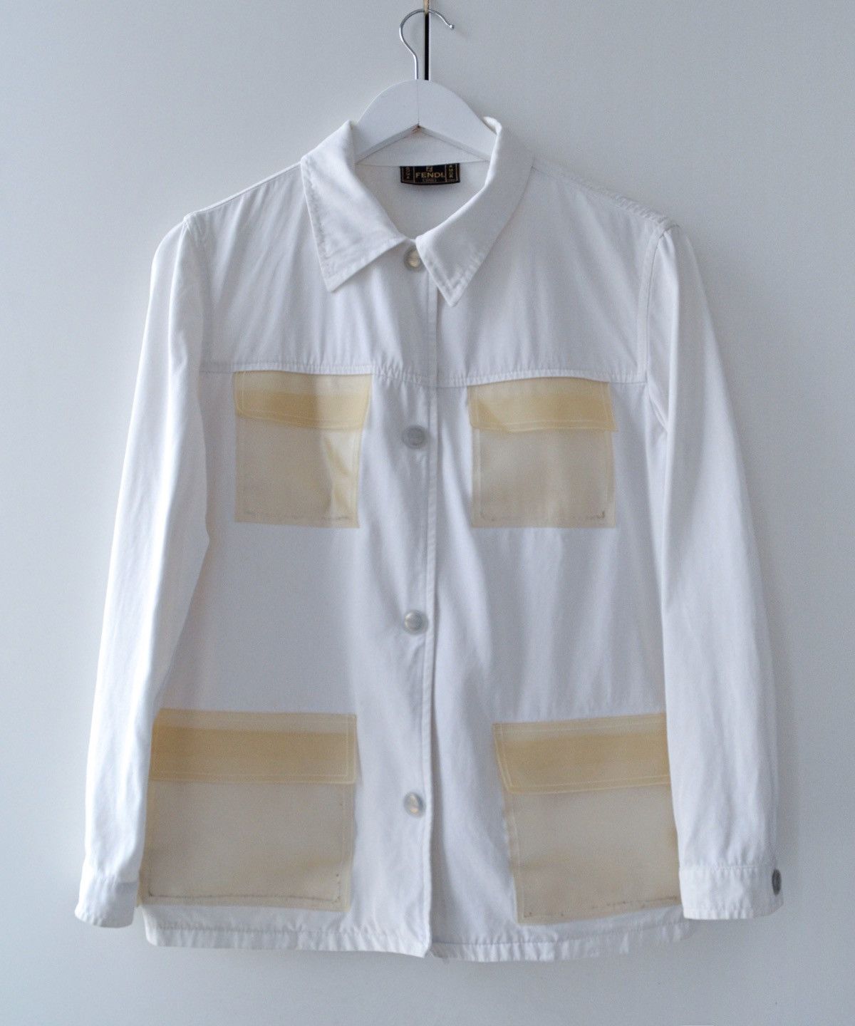 Fendi FENDI Jacket Overshirt White Coach Shirt Cargo Pockets Size US S / EU 44-46 / 1 - 2 Thumbnail
